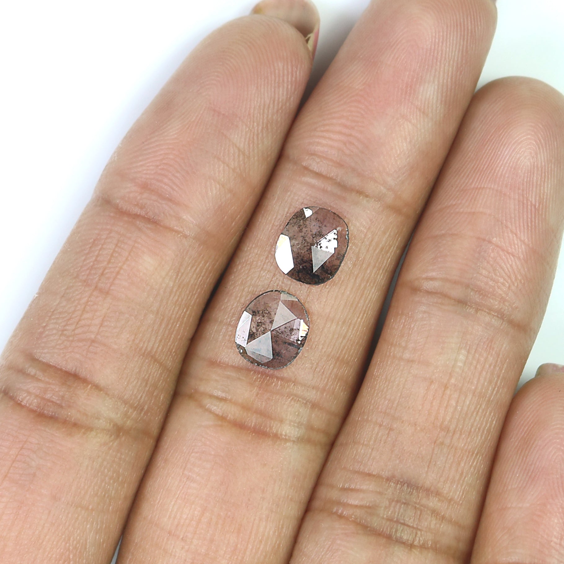 0.70 CT Natural Loose Slice Shape Diamond Salt And Pepper Slice Uncut Diamond 7.35 MM Natural Black Grey Color Slice Rose Cut Diamond N2643