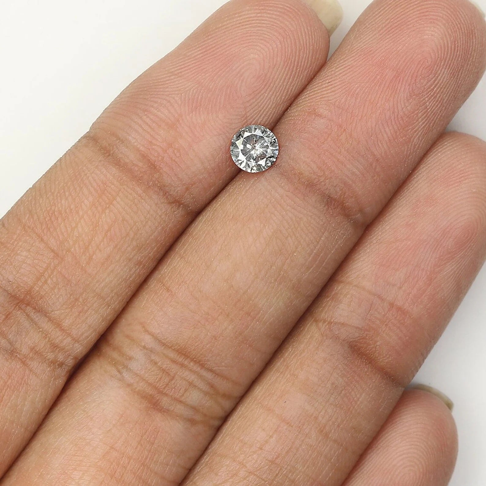 0.36 CT Natural Loose Round Shape Diamond Salt And Pepper Round Diamond 4.70 MM Natural Black Grey Color Round Brilliant Cut Diamond NQ1508