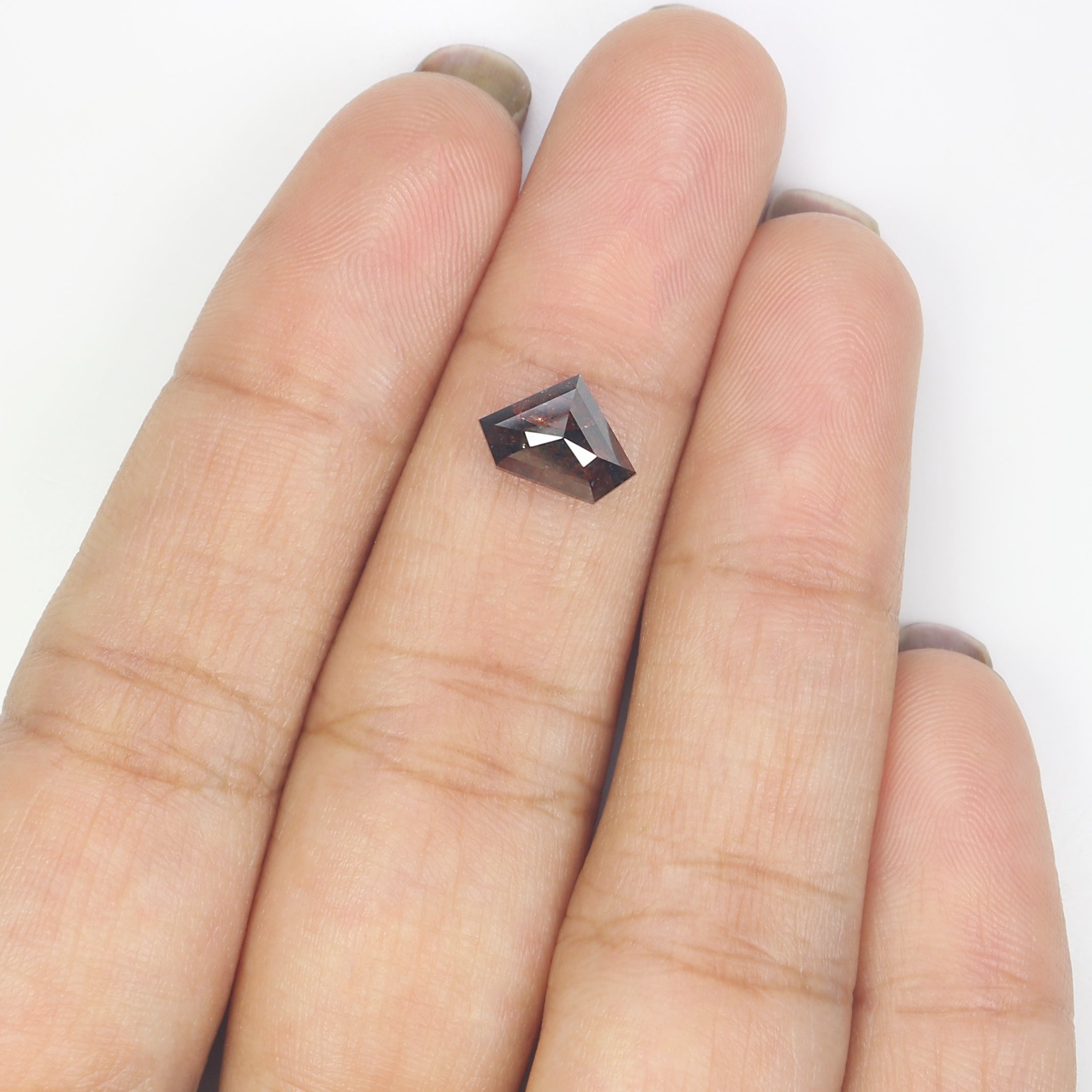 1.35 CT Natural Loose Shield Shape Diamond Brown Color Shield Cut Diamond 6.55 MM Natural Loose Brown Color Shield Rose Cut Diamond LQ9419