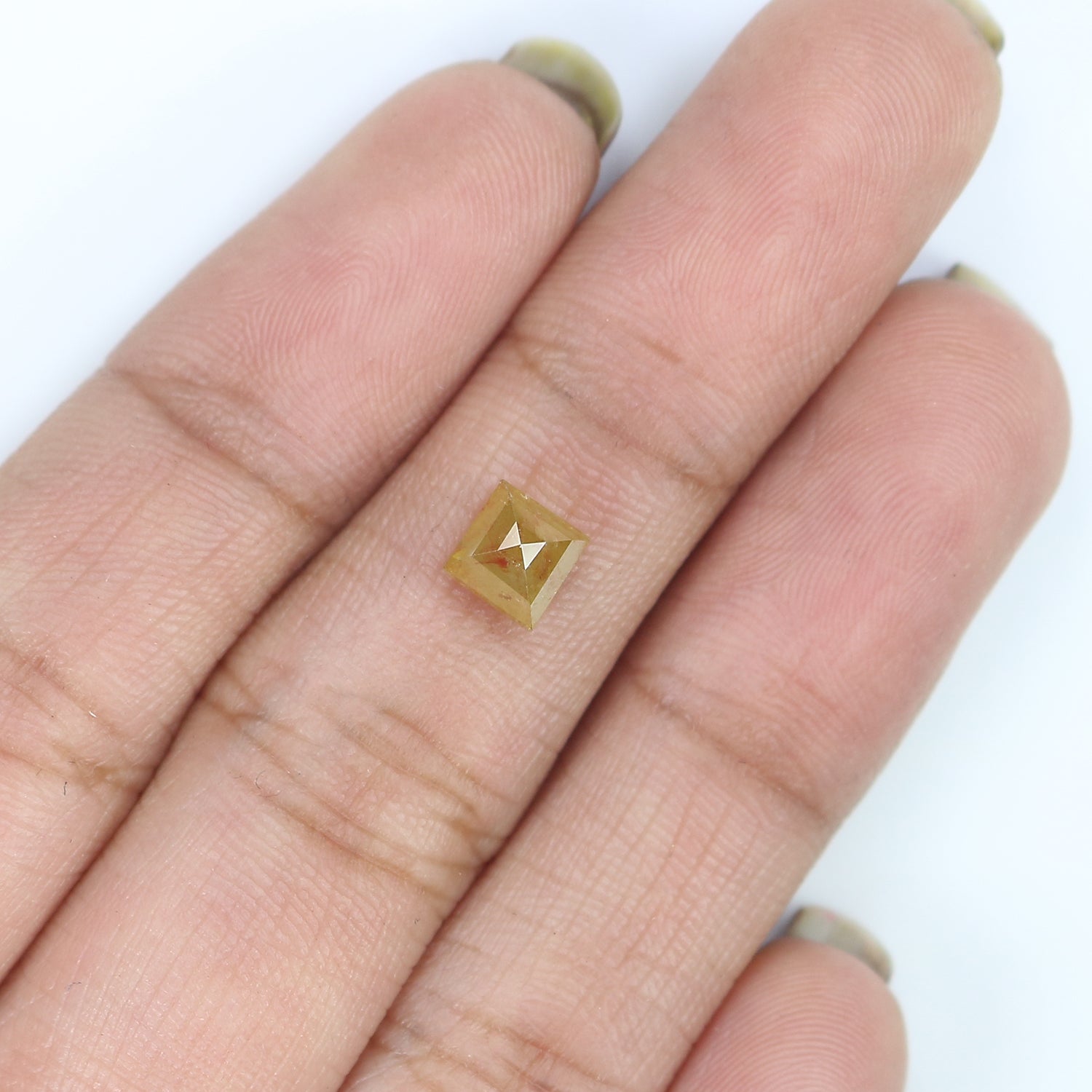 1.08 CT Natural Loose Square Shape Diamond Yellow Color Square Cut Diamond 4.80 MM Natural Loose Yellow Color Square Rose Cut Diamond LQ6165