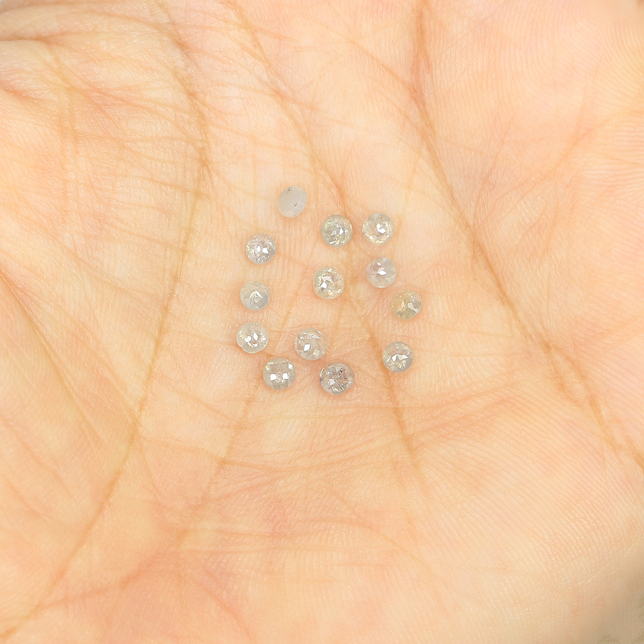 1.27 CT Natural Loose Round Rose Cut Diamond Grey Color Round Shape Diamond 2.50 MM Natural Loose Grey Color Round Rose Cut Diamond LQ1645