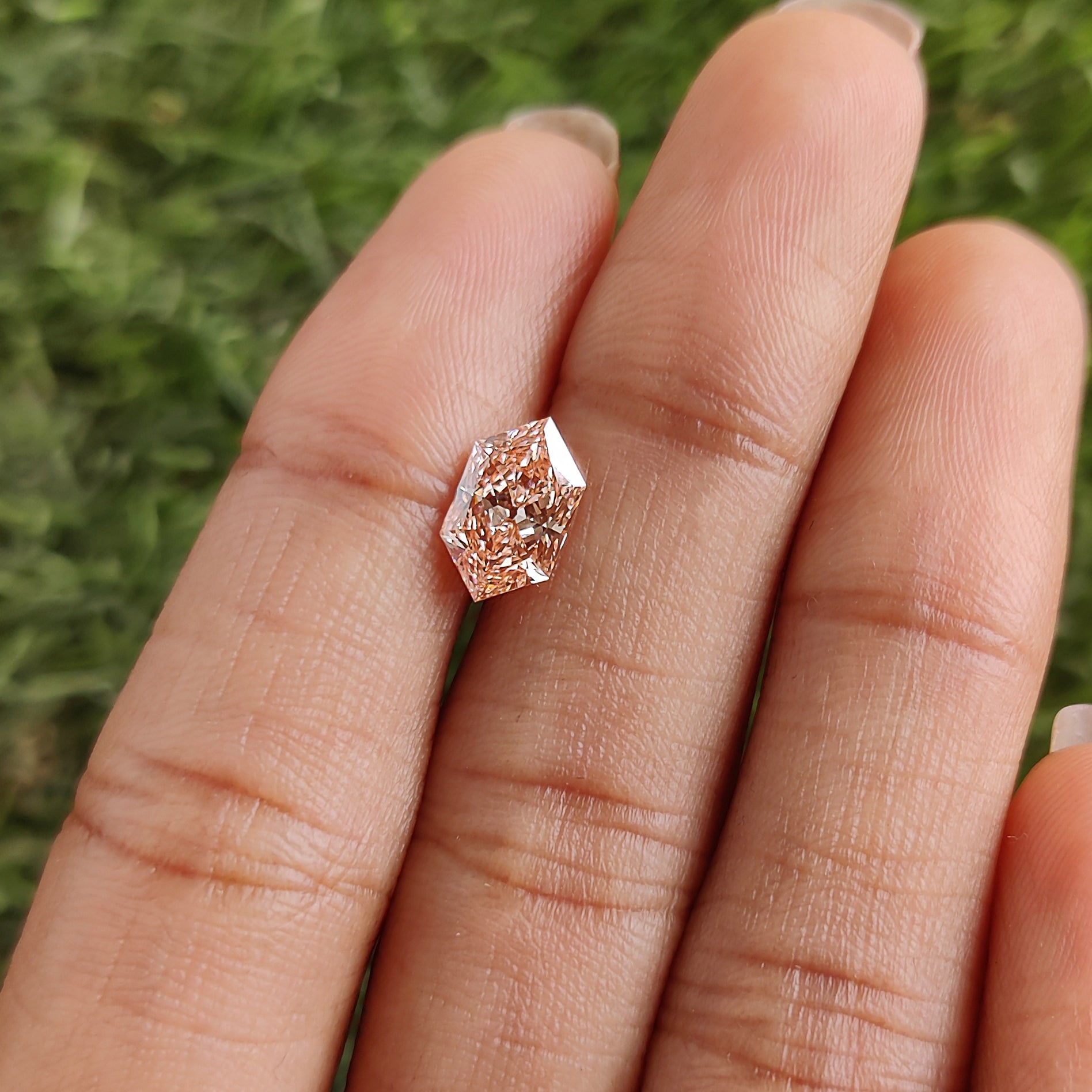 1.55 CT IGI Certified Hexagon Old European Cut Diamond Fancy Vivid Pink Color VS1 Clarity Lab Grown Diamond Lab Created Diamond L3665