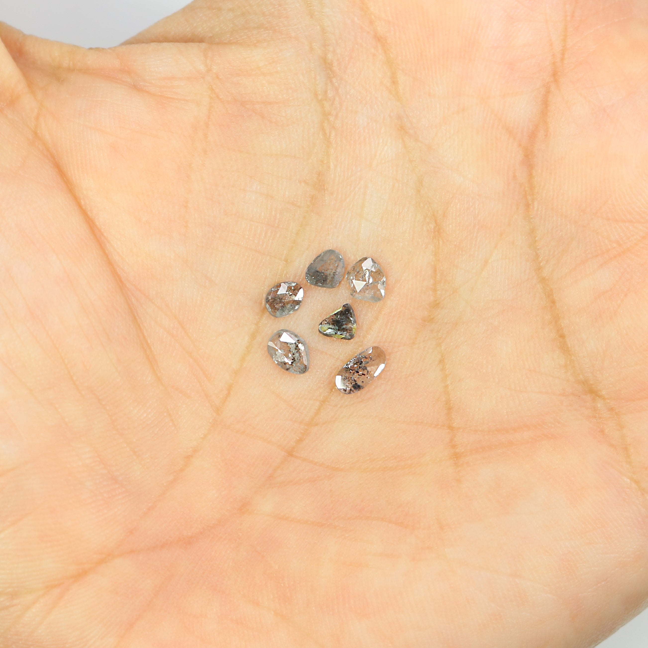 0.93 CT Natural Loose Slice Cut Diamond Salt And Pepper Slice Cut Diamond 3.65 MM Natural Loose Slice Cut Black Grey Color Diamond NQ1641