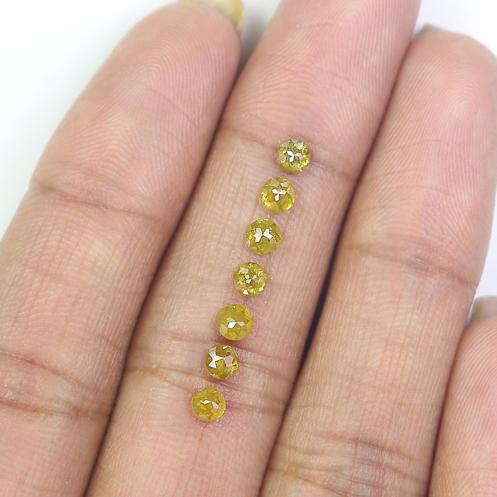 1.37 CT Natural Loose Round Rose Cut Diamond Yellow Color Round Shape Diamond 3.40 MM Natural Yellow Color Round Rose Cut Diamond NQ2574
