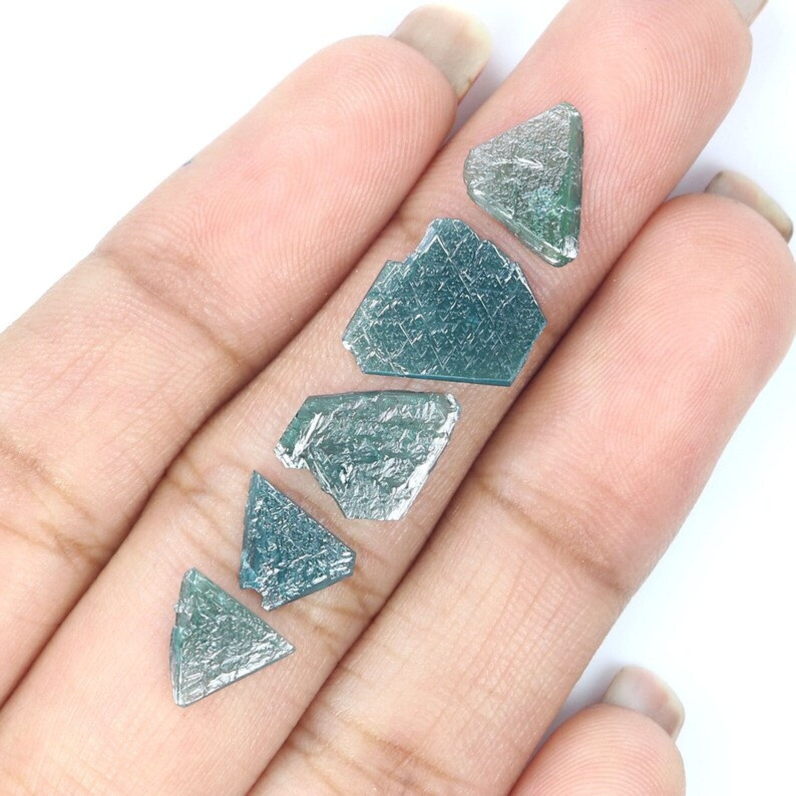 2.11 CT Natural Loose Slice Shape Diamond Blue Color Slice Diamond 7.50 MM Natural Slice Diamond Irregular Cut Slice Shape Diamond NQ367