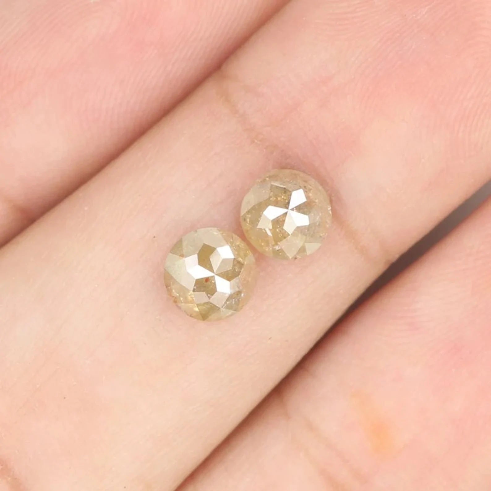 1.18 Ct Natural Loose Round Shape Pair Diamond Brown Color Round Diamond 5.00 MM Natural Diamond Brown Color Round Rose Cut Diamond NQ384