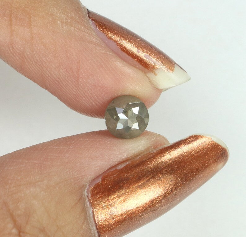 0.79 Ct Natural Loose Round Rose Cut Diamond Grey Color Round Cut Diamond 5.50 MM Natural Loose Diamond Round Shape Rose Cut Diamond N8607