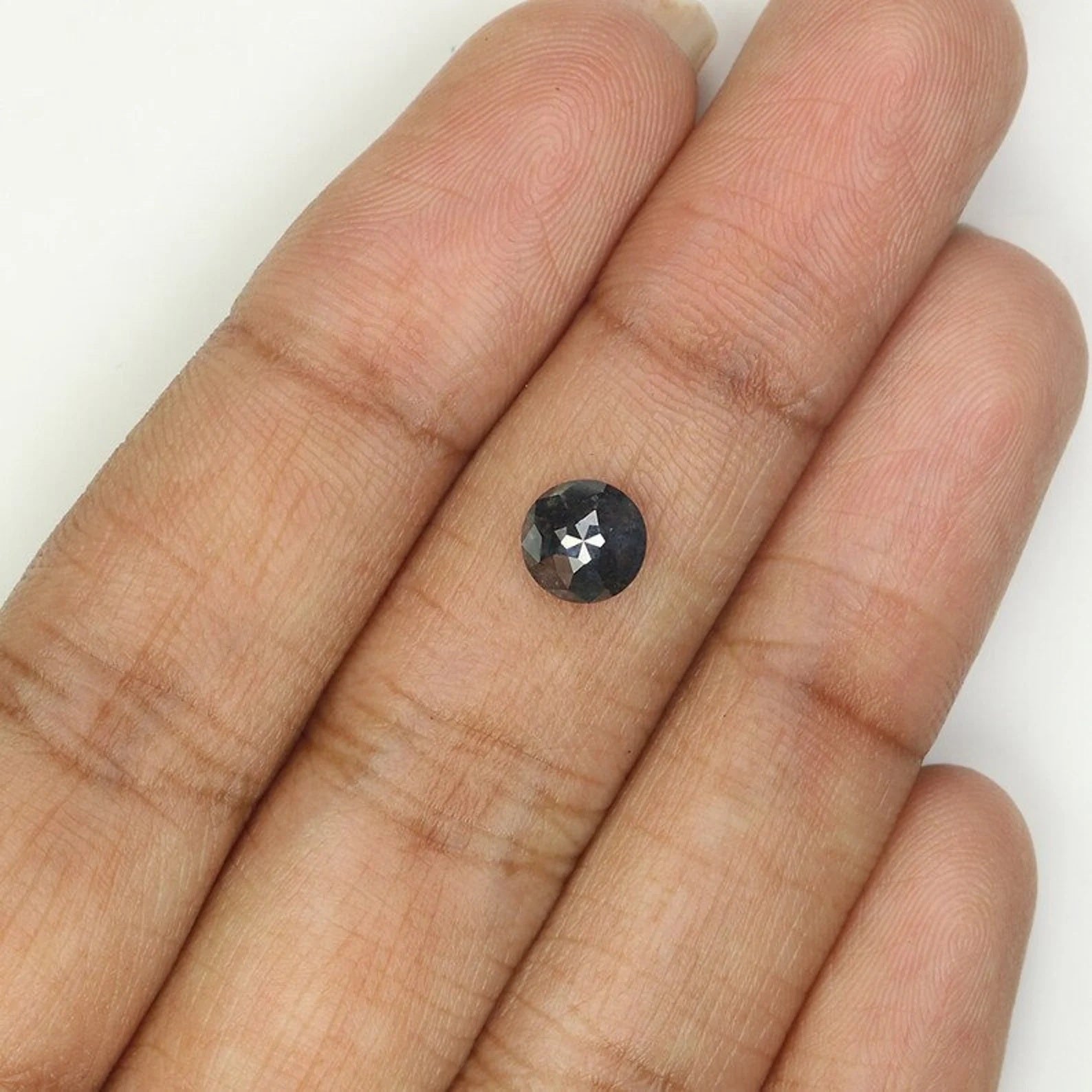 0.79 CT Natural Loose Round Shape Diamond Salt And Pepper Round Cut Diamond 6.00 MM Natural Black Gray Color Round Rose Cut Diamond NQ1536