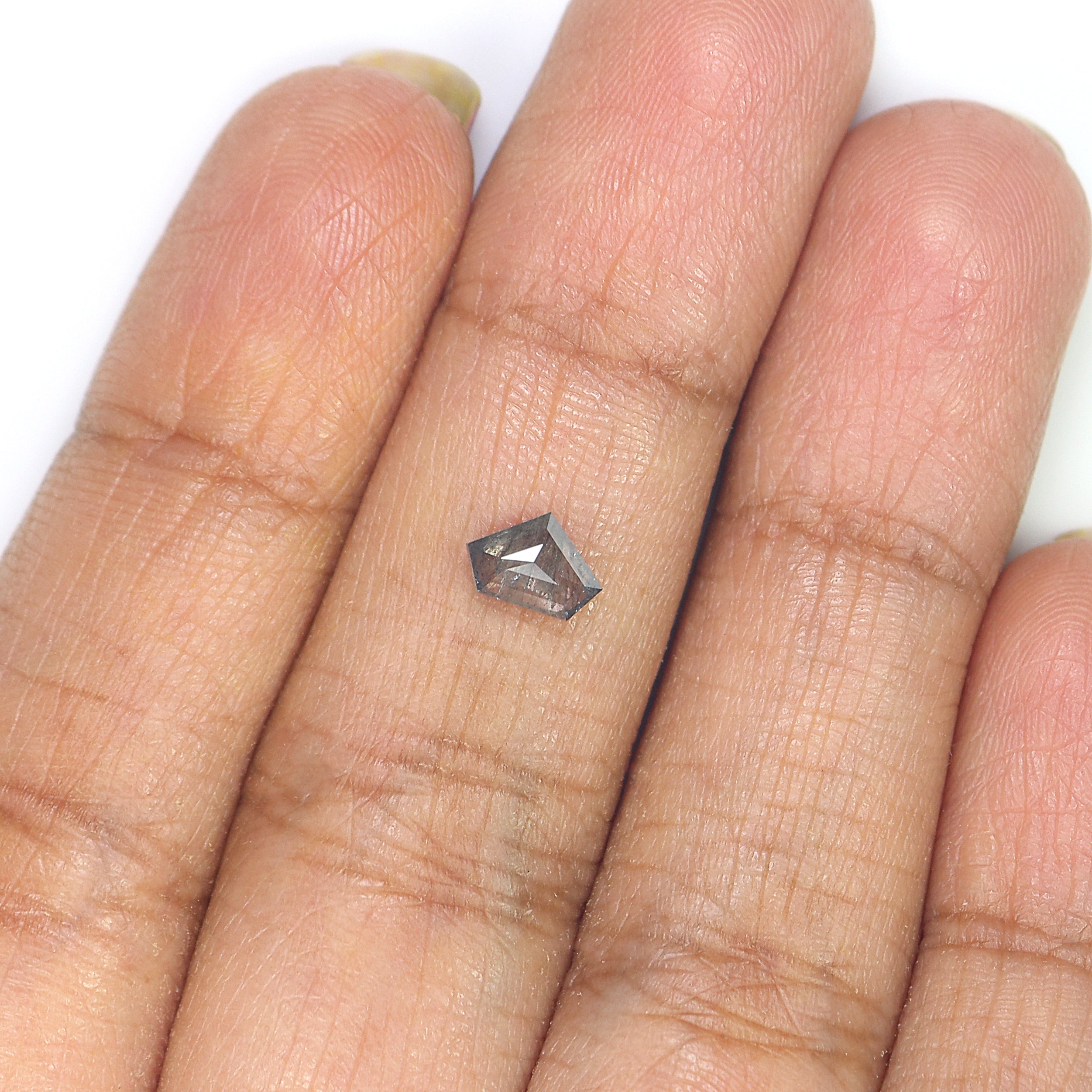 0.50 CT Natural Loose Shield Shape Diamond Salt And Pepper Shield Cut Diamond 4.45 MM Natural Loose Black Grey Color Shield Diamond QL192