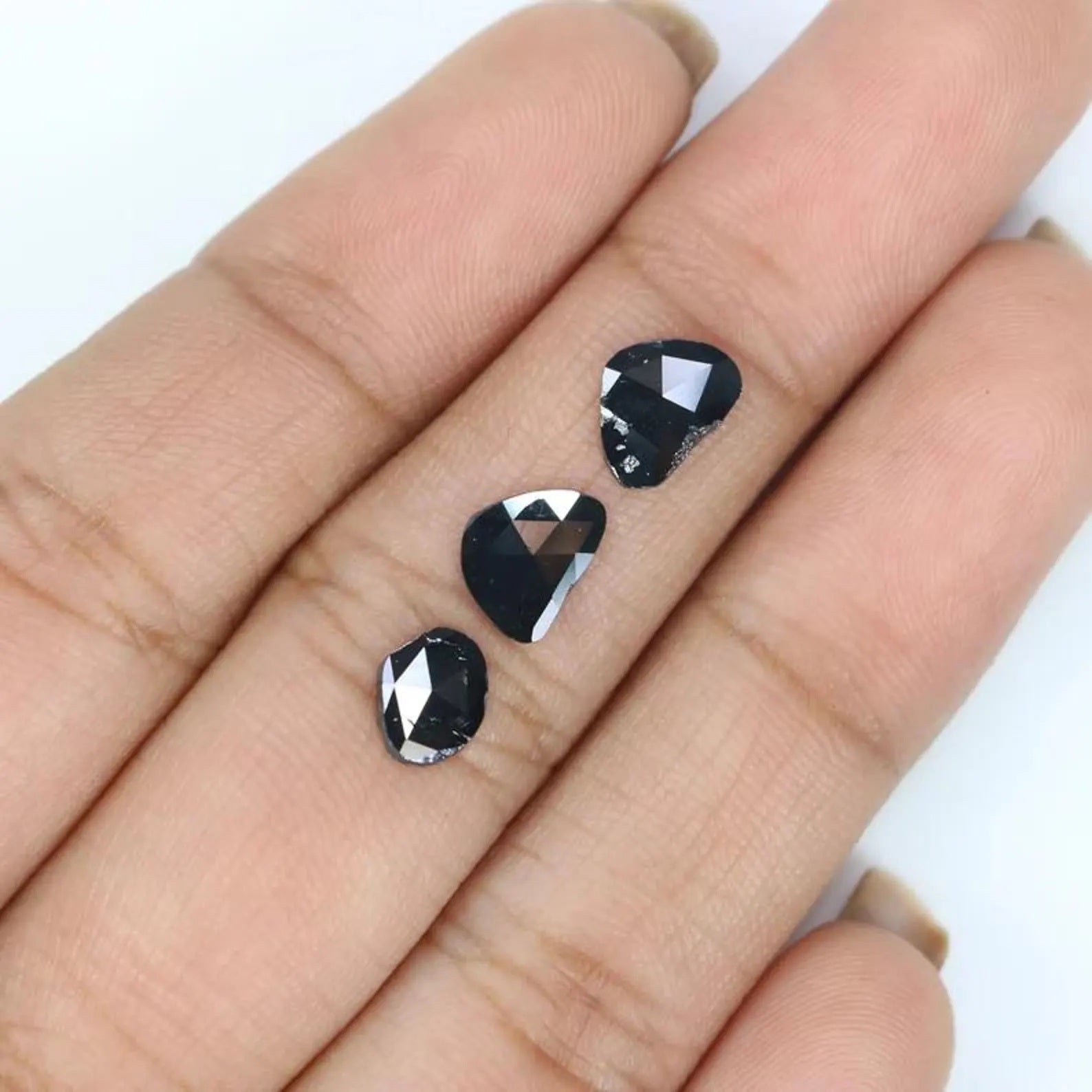 1.01 CT Natural Loose Slice Shape Diamond Slice Black Color Irregular Cut Diamond 7.30 MM Natural Diamond Slice Rose Cut Diamond NQ2261