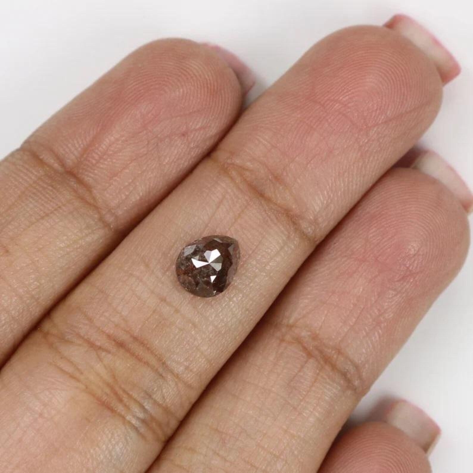 1.12 CT Natural Loose Pear Shape Diamond Brown Color Pear Diamond 6.90 MM Natural Loose Diamond Brown Color Pear Rose Cut Diamond NQ9963