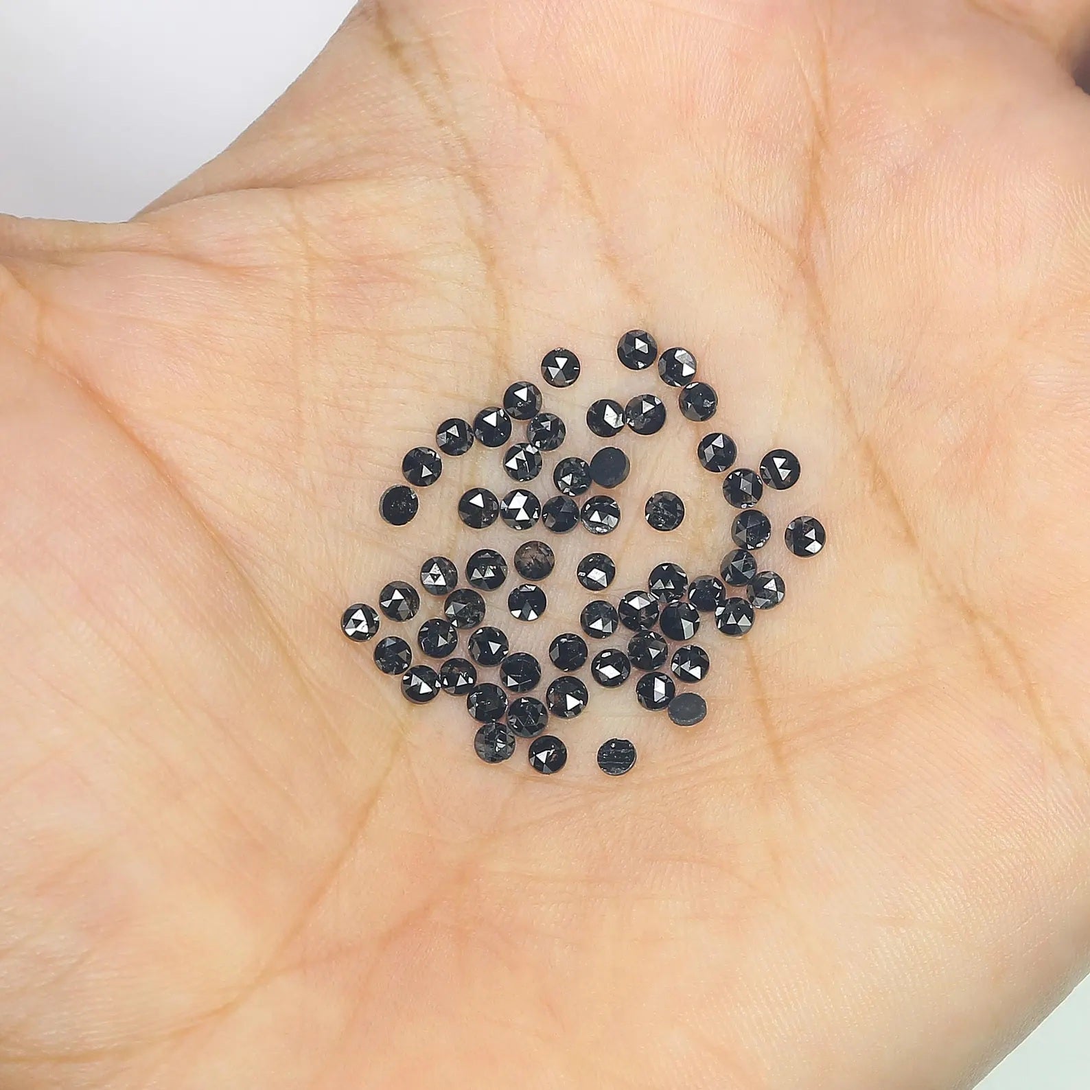 3.31 CT Natural Loose Round Shape Diamond Black Color Round Diamond 2.30 MM Natural Loose Diamond Black Color Round Rose Cut Diamond NQ1800