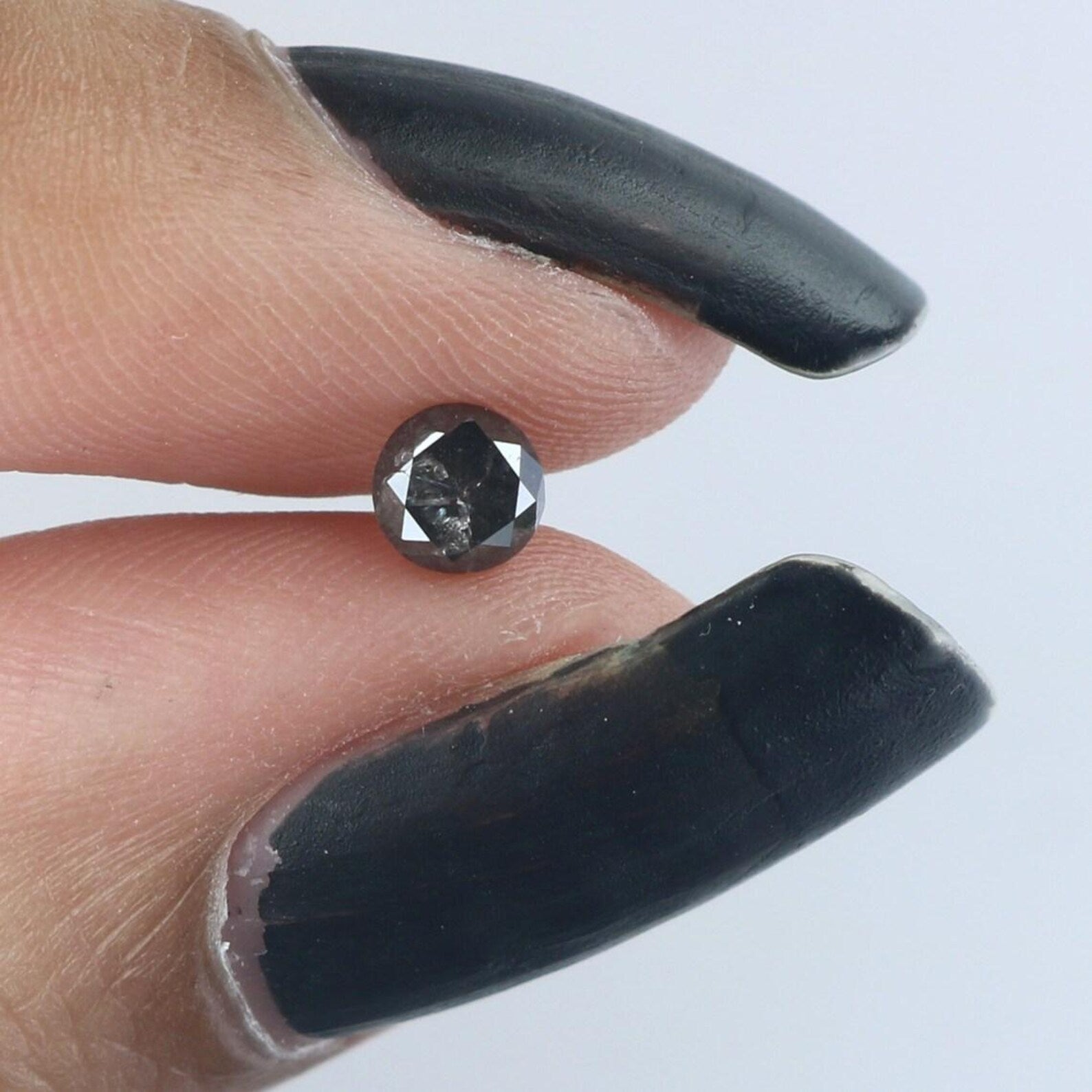 0.34 CT Natural Loose Round Shape Diamond Salt And Pepper Round Diamond 3.90 MM Natural Black Grey Color Round Brilliant Cut Diamond NQ305