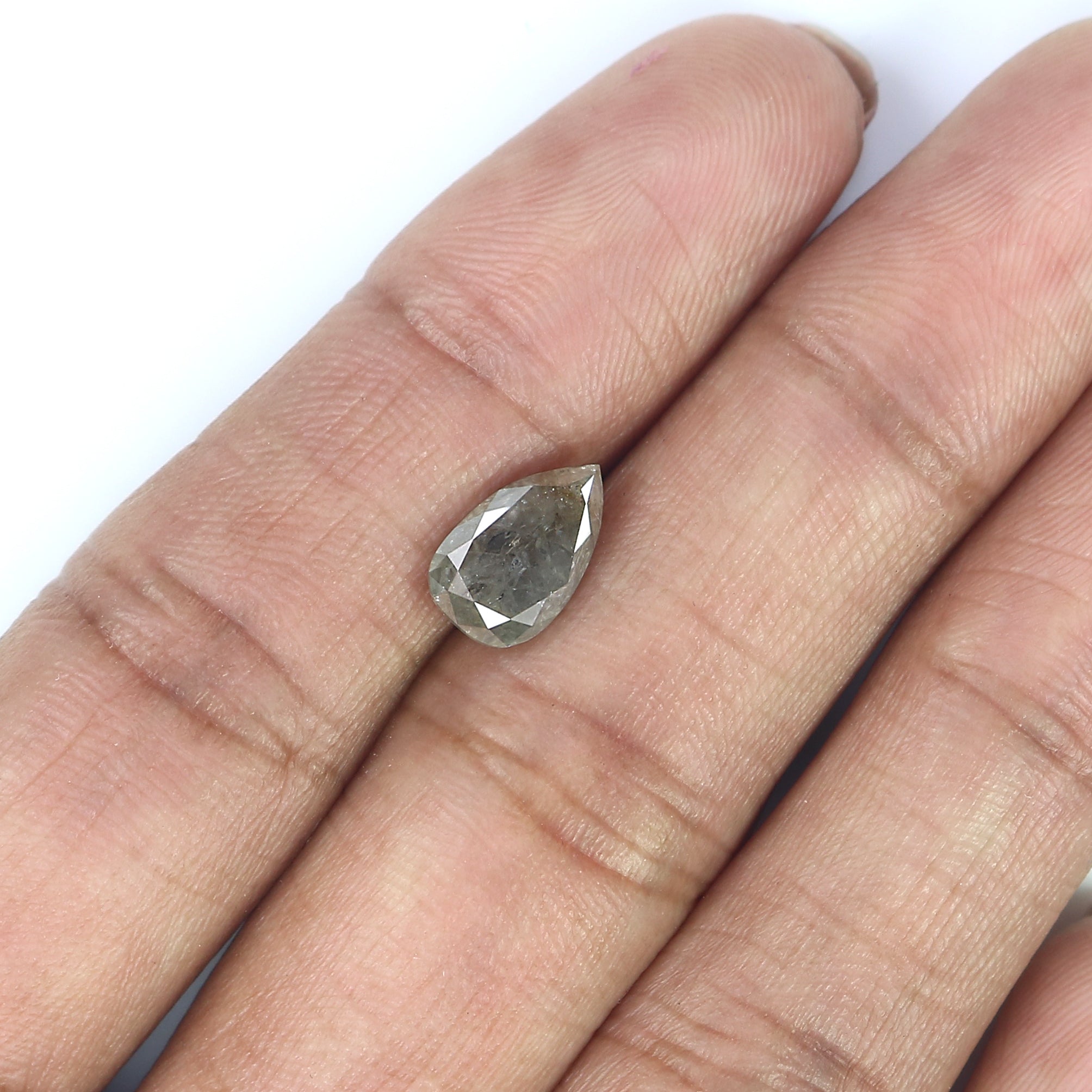 2.25 CT Natural Loose Pear Diamond Grey Color Pear Diamond 10.00 MM Natural Loose Diamond Pear Rose Cut Diamond Pear Shape Diamond QL1669