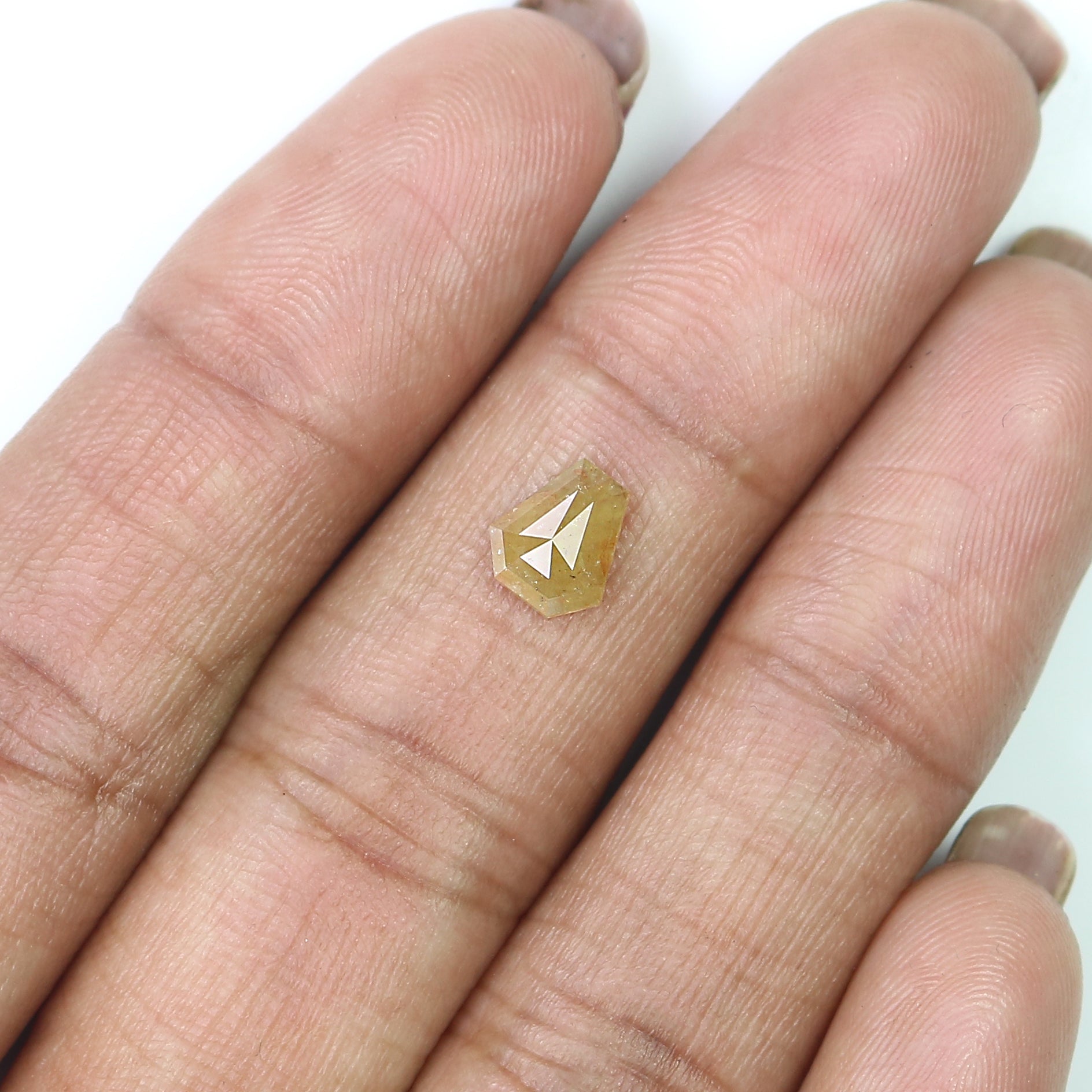 0.81 CT Natural Loose Coffin Cut Diamond Yellow Color Coffin Cut Diamond 7.00 MM Natural Loose Yellow Diamond Coffin Rose Cut Diamond LQ7968