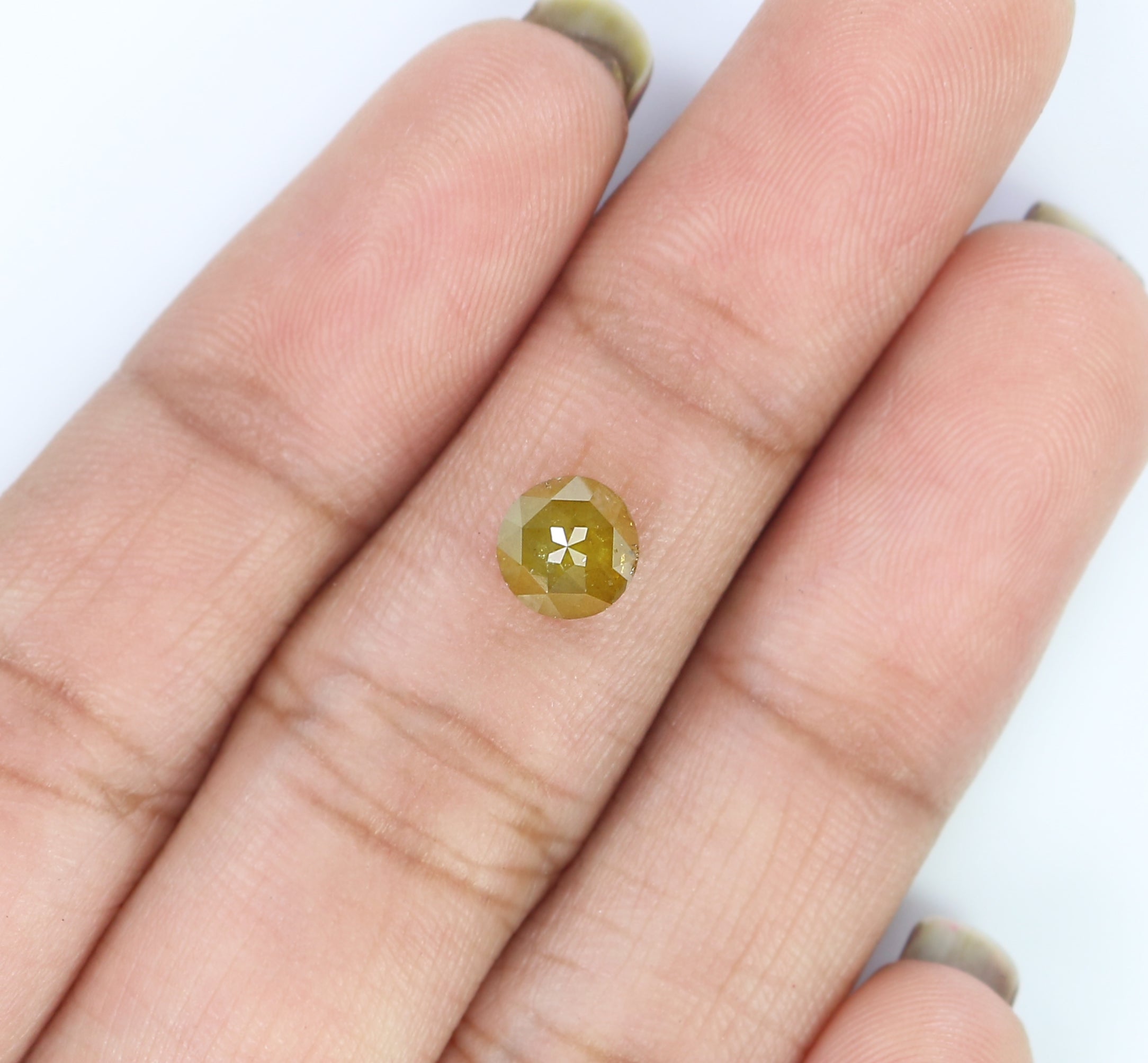 1.08 CT Natural Loose Round Shape Diamond Yellow Color Round Rose Cut Diamond 5.95 MM Natural Loose Diamond Round Rose Cut Diamond LQ9973