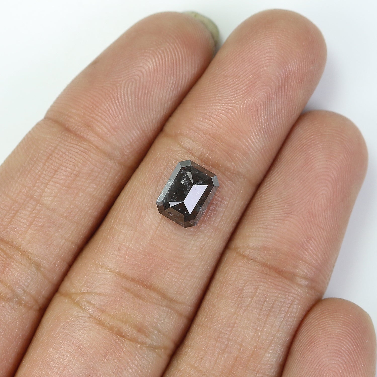 1.73 CT Natural Loose Emerald Shape Diamond Grey Color Emerald Diamond 7.50 MM Natural Brown Color Diamond Emerald Rose Cut Diamond LQ3313