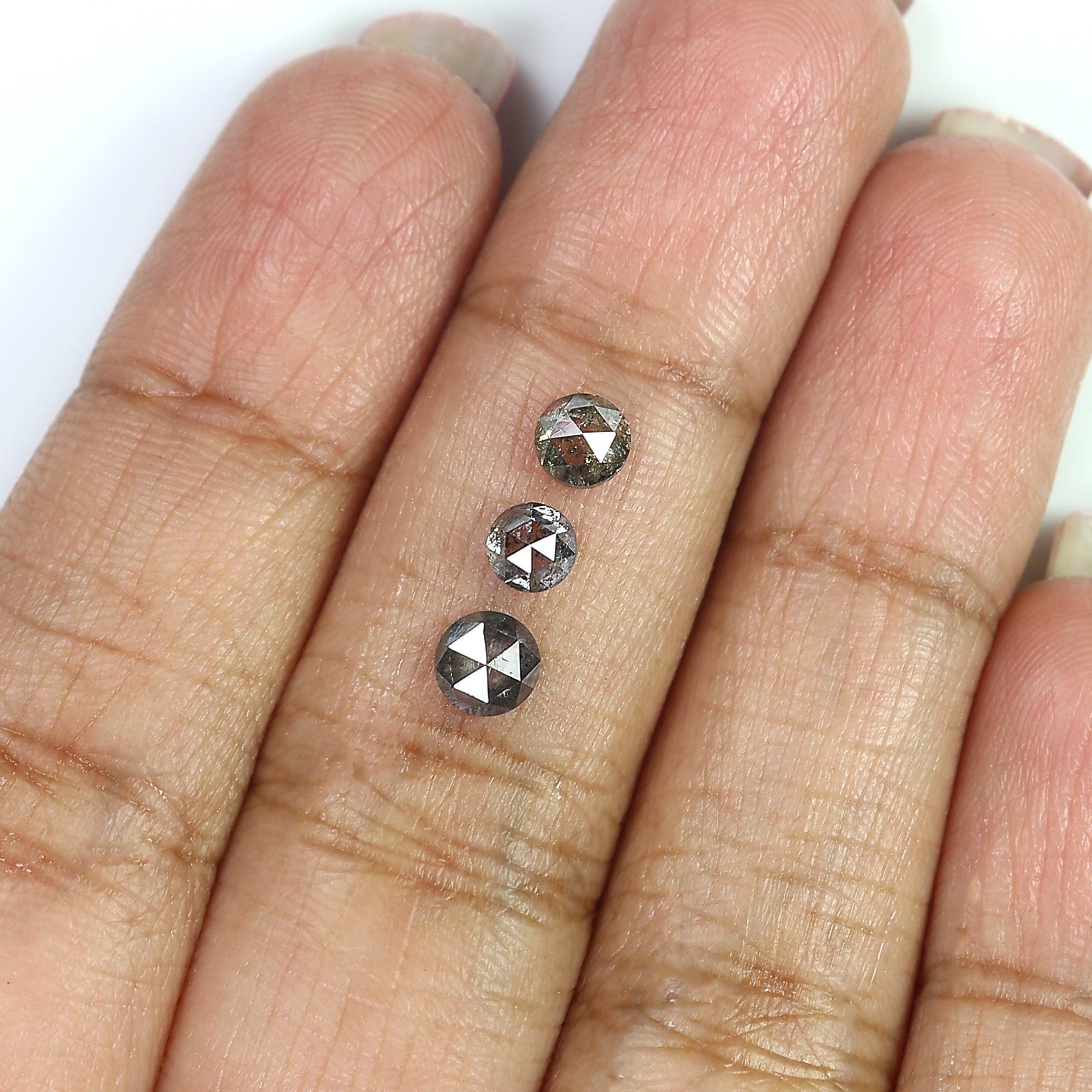 1.16 Ct Natural Loose Round Rose Cut Diamond Salt And Pepper Round Shape Diamond 4.00 MM Natural Black Grey Round Rose Cut Diamond LQ1149