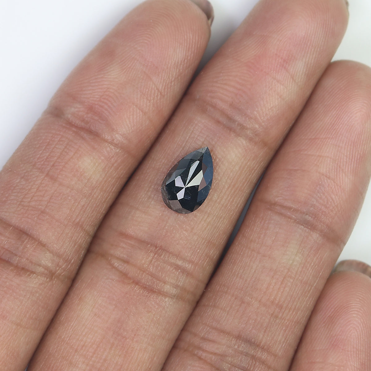 1.23 CT Natural Loose Pear Shape Diamond Salt And Pepper Pear Diamond 9.60 MM Natural Loose Black Grey Color Pear Rose Cut Diamond NQ2028