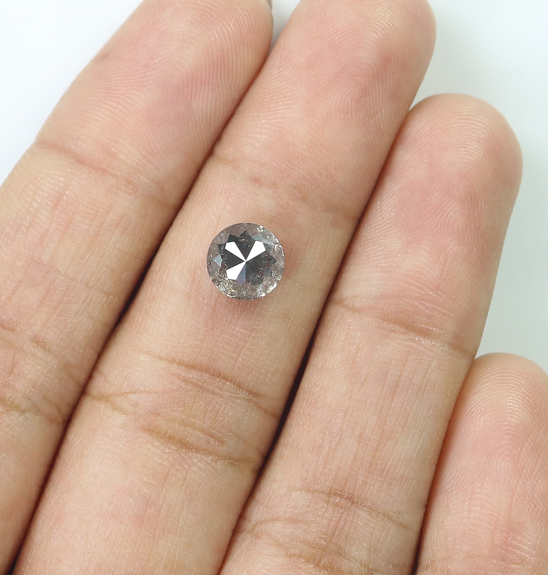 1.54 CT Natural Loose Round Rose Cut Diamond Salt And Pepper Round Shape Diamond 6.75 MM Natural Loose Diamond Round Rose Cut Diamond QL1917