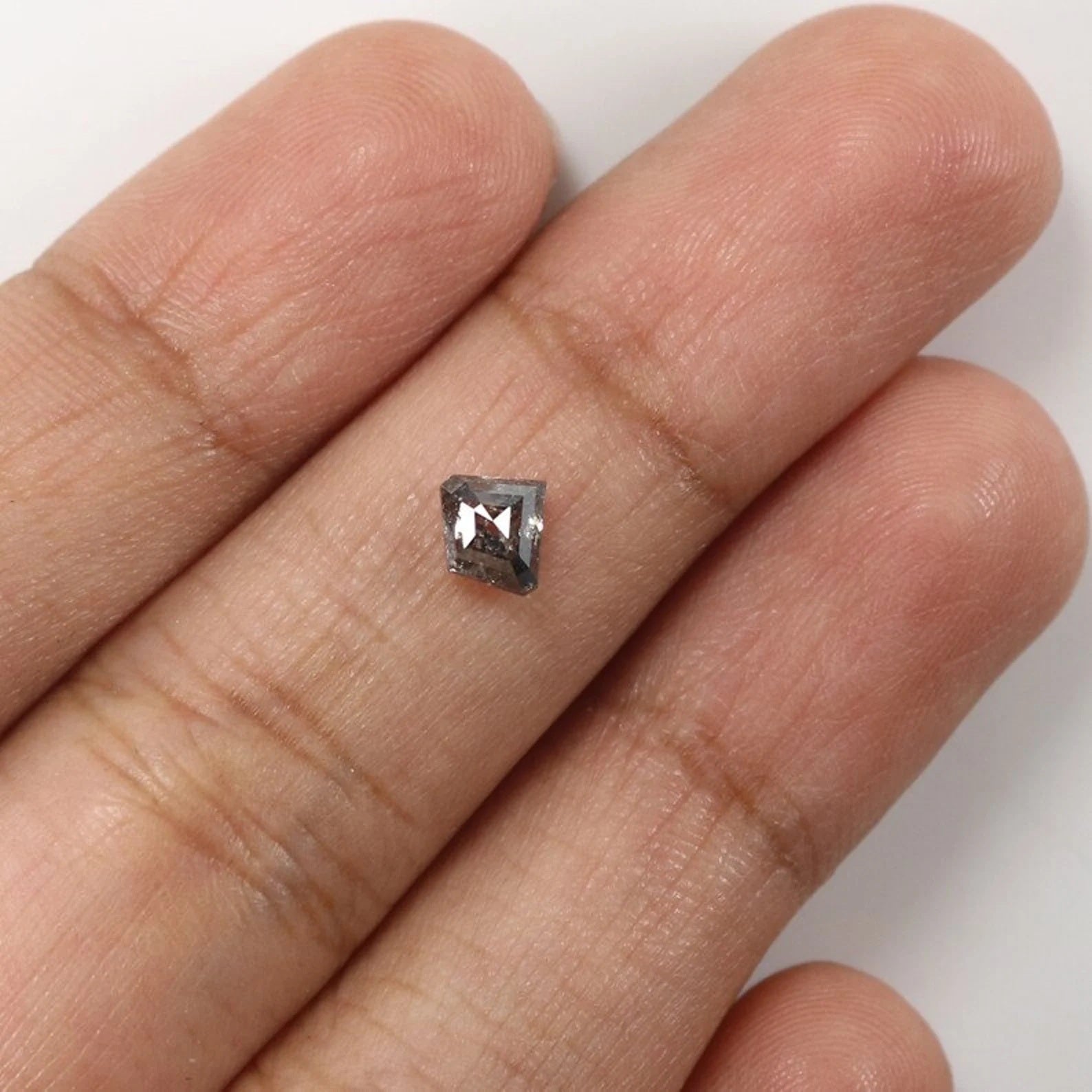 0.65 CT Natural Loose Shield Shape Diamond Salt And Pepper Shield Cut Diamond 5.70 MM Black Grey Color Shield Shape Rose Cut Diamond NQ8100