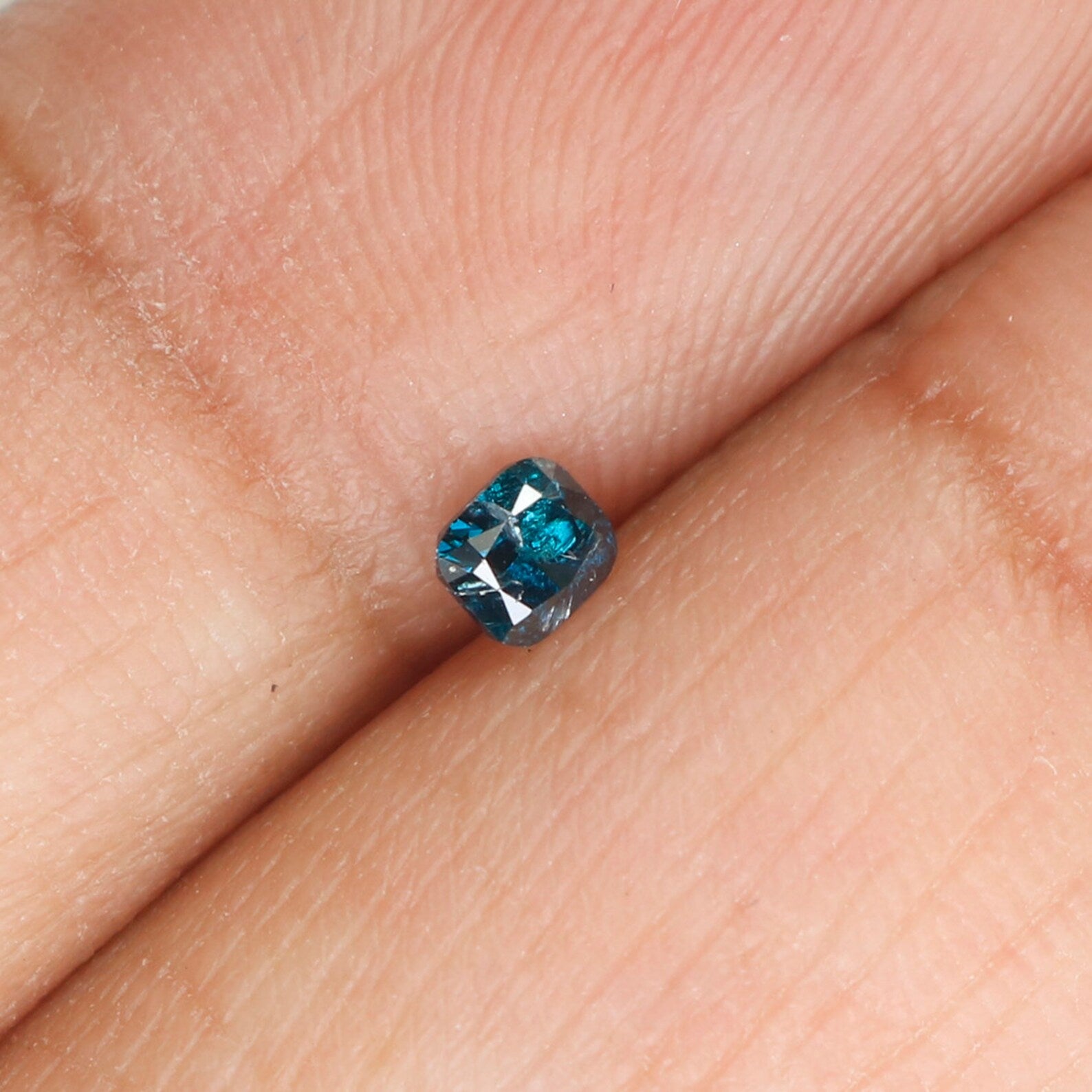 0.13 Ct Natural Loose Diamond, Cushion Diamond, Blue Diamond, Polished Diamond, Brilliant Cut Diamond, Rustic Diamond, Antique Diamond N6523
