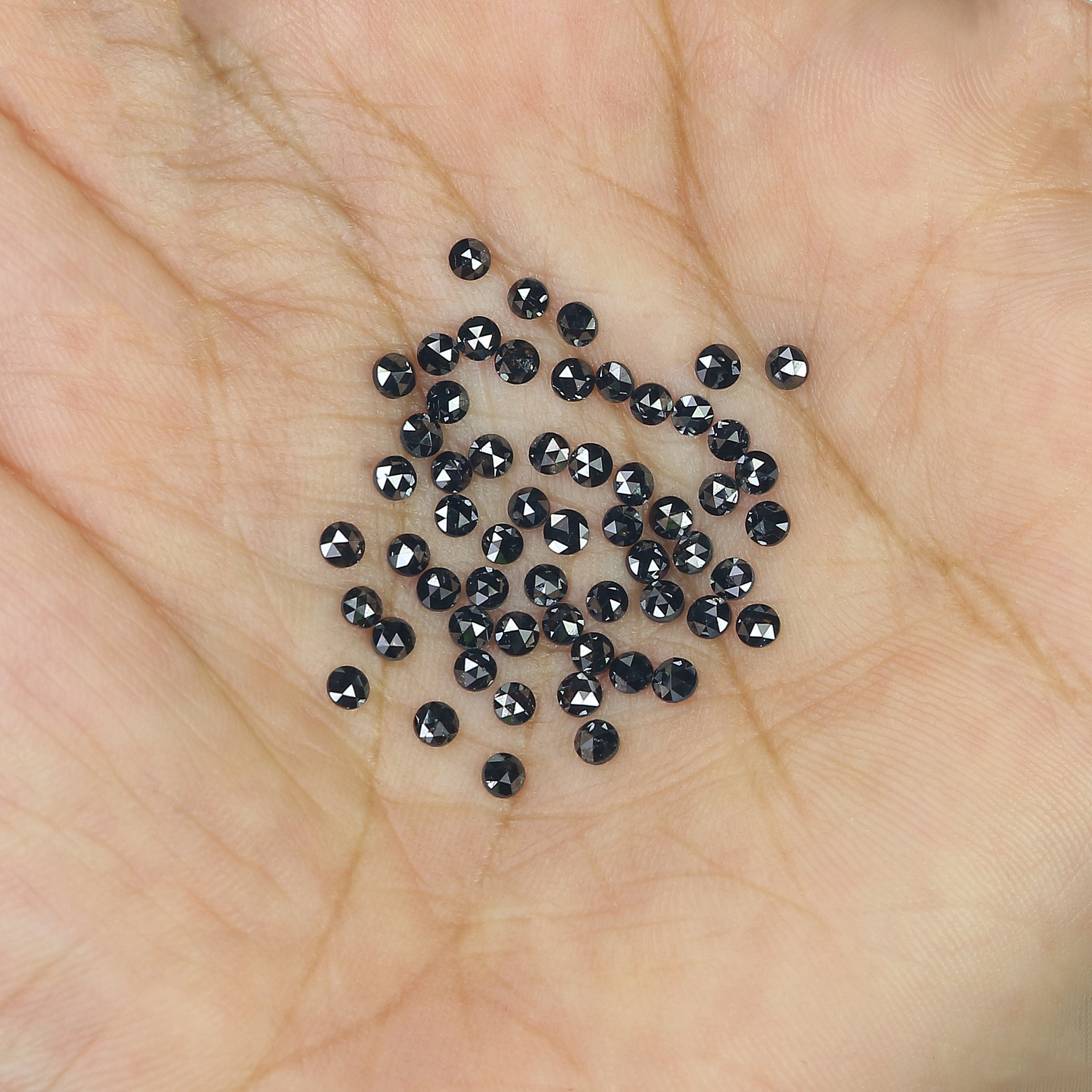 3.27 CT Natural Loose Round Rose Cut Diamond Black Color Round Shape Diamond 2.30 MM Natural Loose Black Color Round Rose Cut Diamond KQ2458