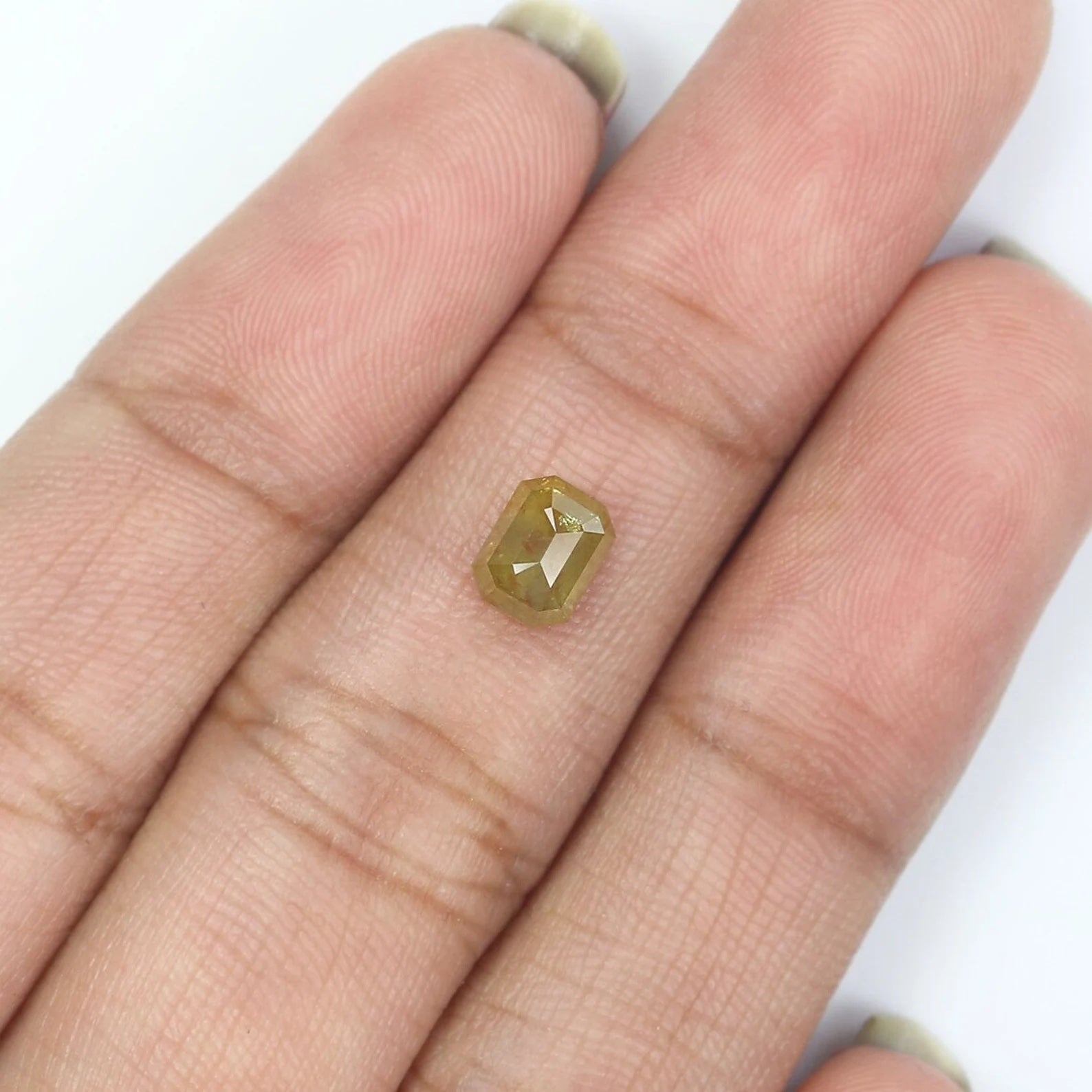 0.84 CT Natural Loose Emerald Shape Diamond Yellow Color Emerald Diamond 5.80 MM Natural Loose Diamond Emerald Shape Rose Cut Diamond NQ983