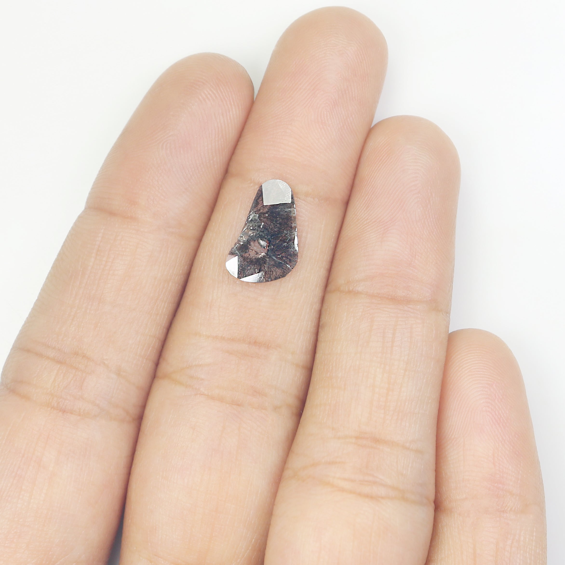 0.78 CT Natural Loose Slice Shape Diamond Salt And Pepper Slice Cut Diamond 11.65 MM Natural Black Grey Diamond Irregular Cut Diamond N2617