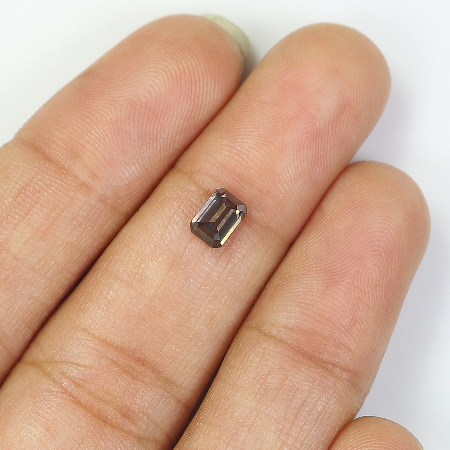 0.59 CT Natural Loose Emerald Shape Diamond Salt And Pepper Emerald Shape Diamond 5.35 MM Black Grey Color Emerald Rose Cut Diamond QL9757