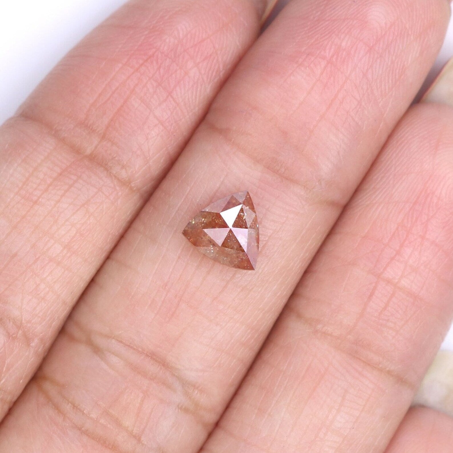 0.97 CT Natural Loose Triangle Shape Diamond Brown Color Triangle Cut Diamond 6.45 MM Natural Loose Triangle Shape Rose Cut Diamond NQ583