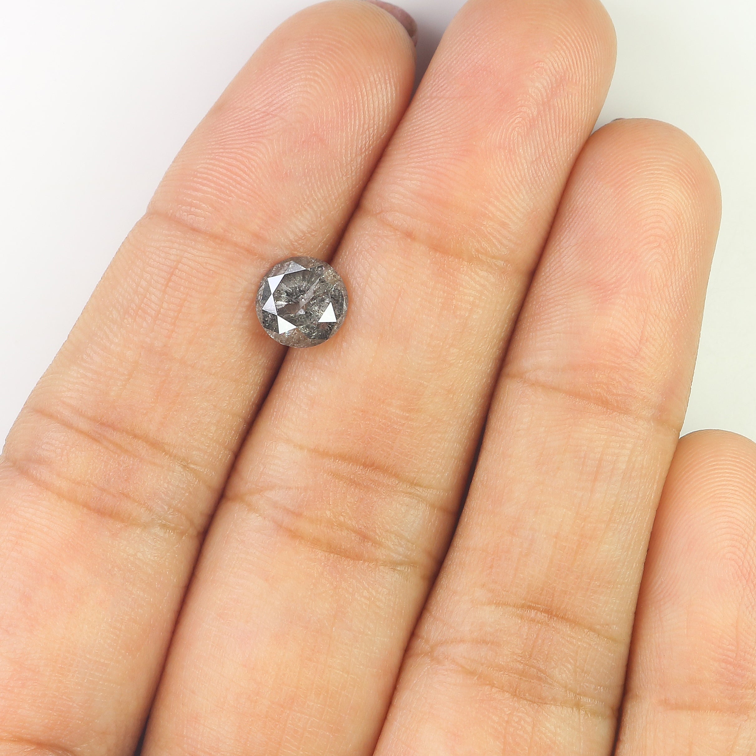 1.44 Ct Natural Loose Round Shape Diamond Salt And Pepper Round Cut Diamond 6.90 MM Natural Loose Diamond Round Brilliant Cut Diamond LQ9352