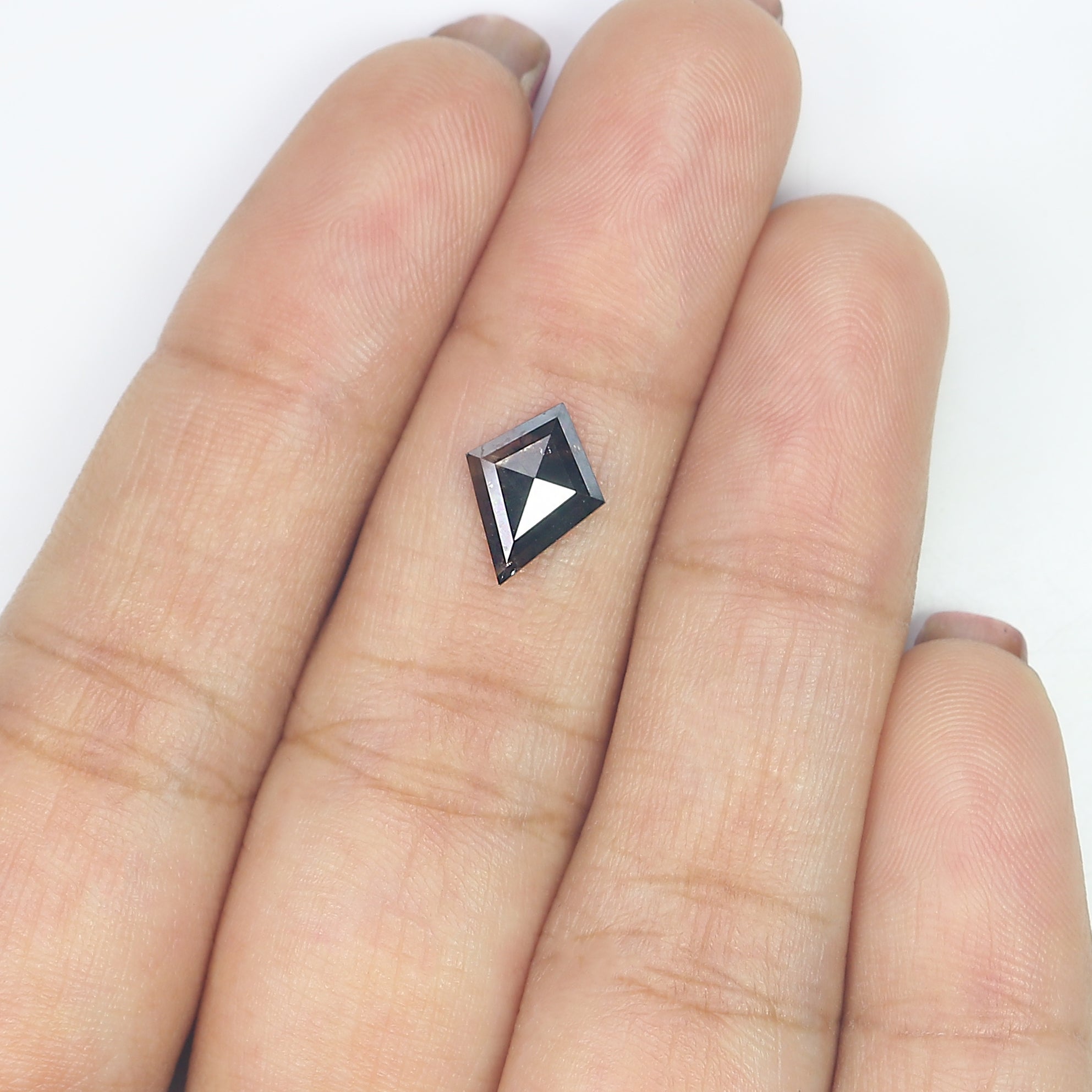 0.88 CT Natural Loose Kite Shape Diamond Salt And Pepper Kite Diamond 10.00 MM Natural Loose Black Grey Color Kite Rose Cut Diamond L3410