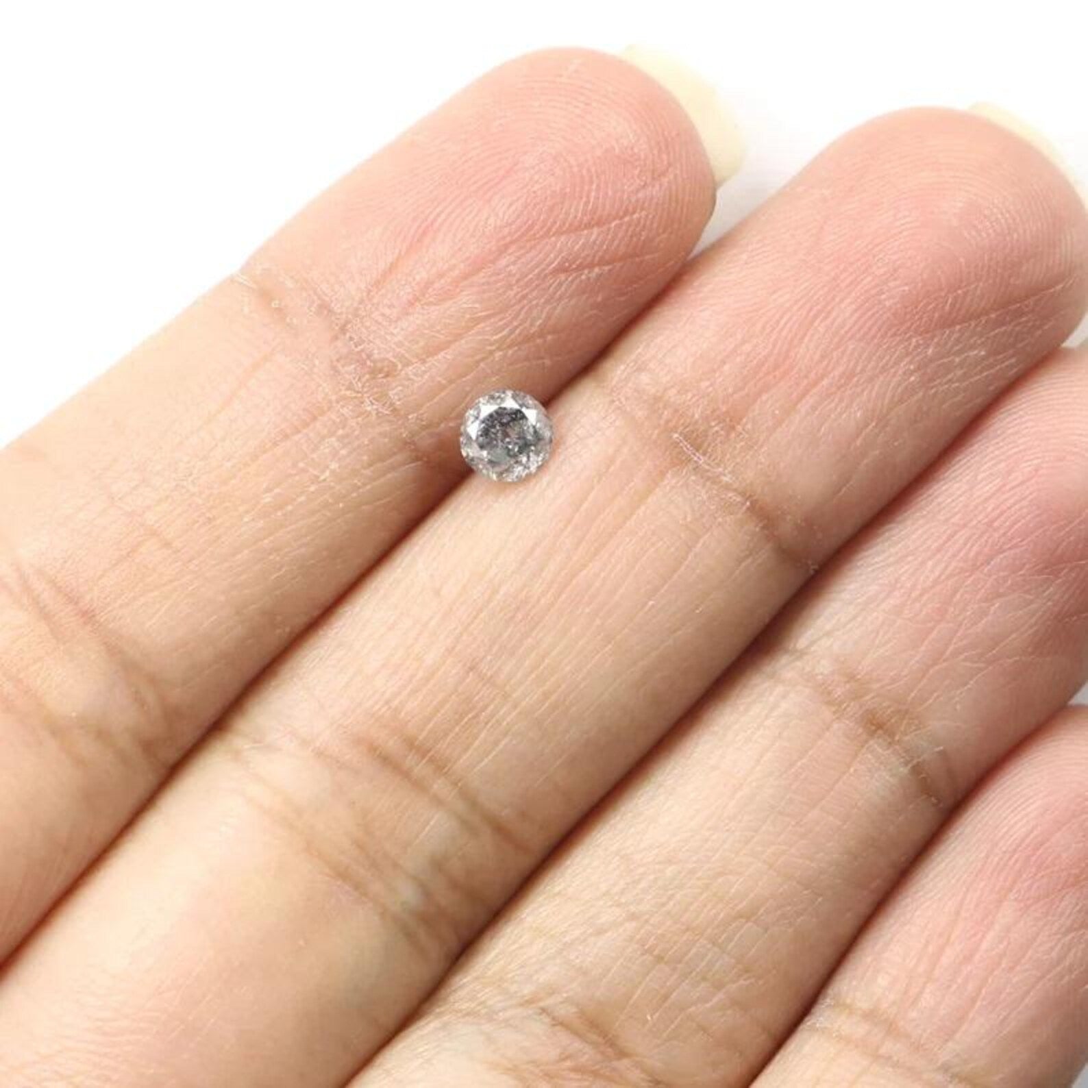 0.32 Ct Natural Loose Round Shape Diamond Salt And Pepper Round Diamond 4.30 MM Natural Black Grey Color Round Brilliant Cut Diamond NQ9524