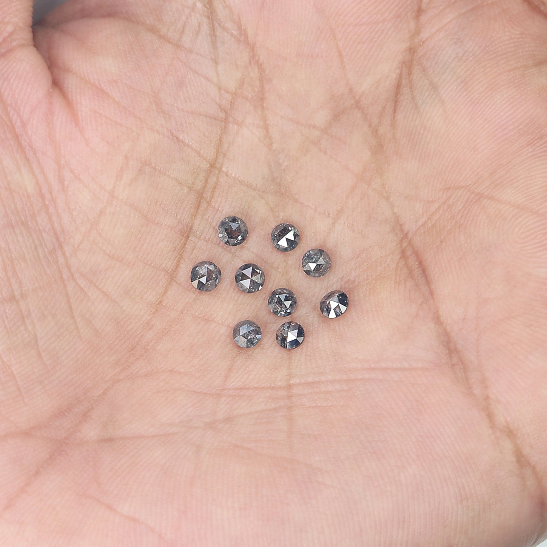 1.06 Ct Natural Loose Round Rose Cut Diamond Salt And Pepper Round Diamond 2.95 MM Natural Black Grey Color Round Rose Cut Diamond KR2670