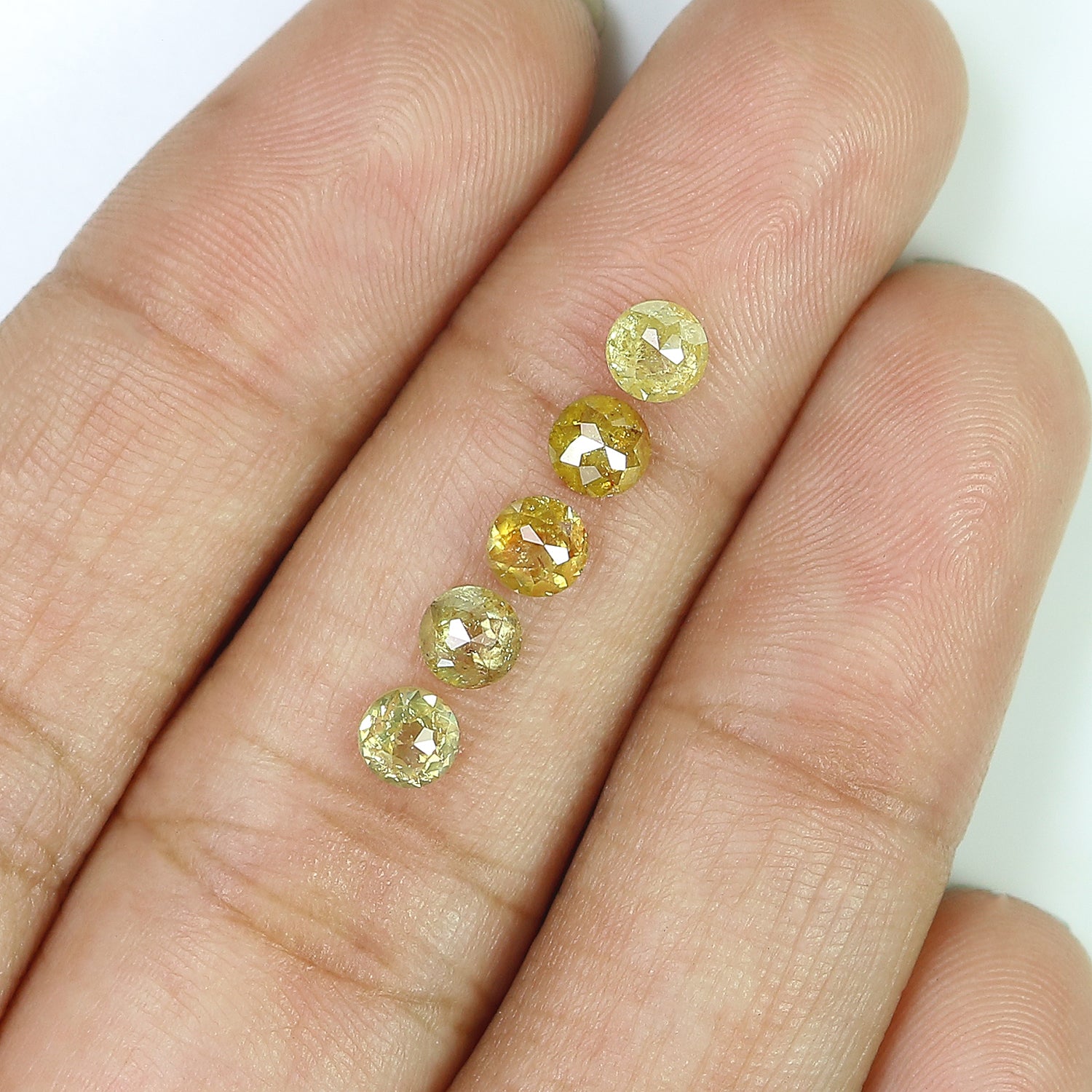 1.75 CT Natural Loose Rose Cut Diamond Yellow Color Round Shape Diamond 4.00 MM Natural Loose Yellow Color Round Rose Cut Diamond LQ1041