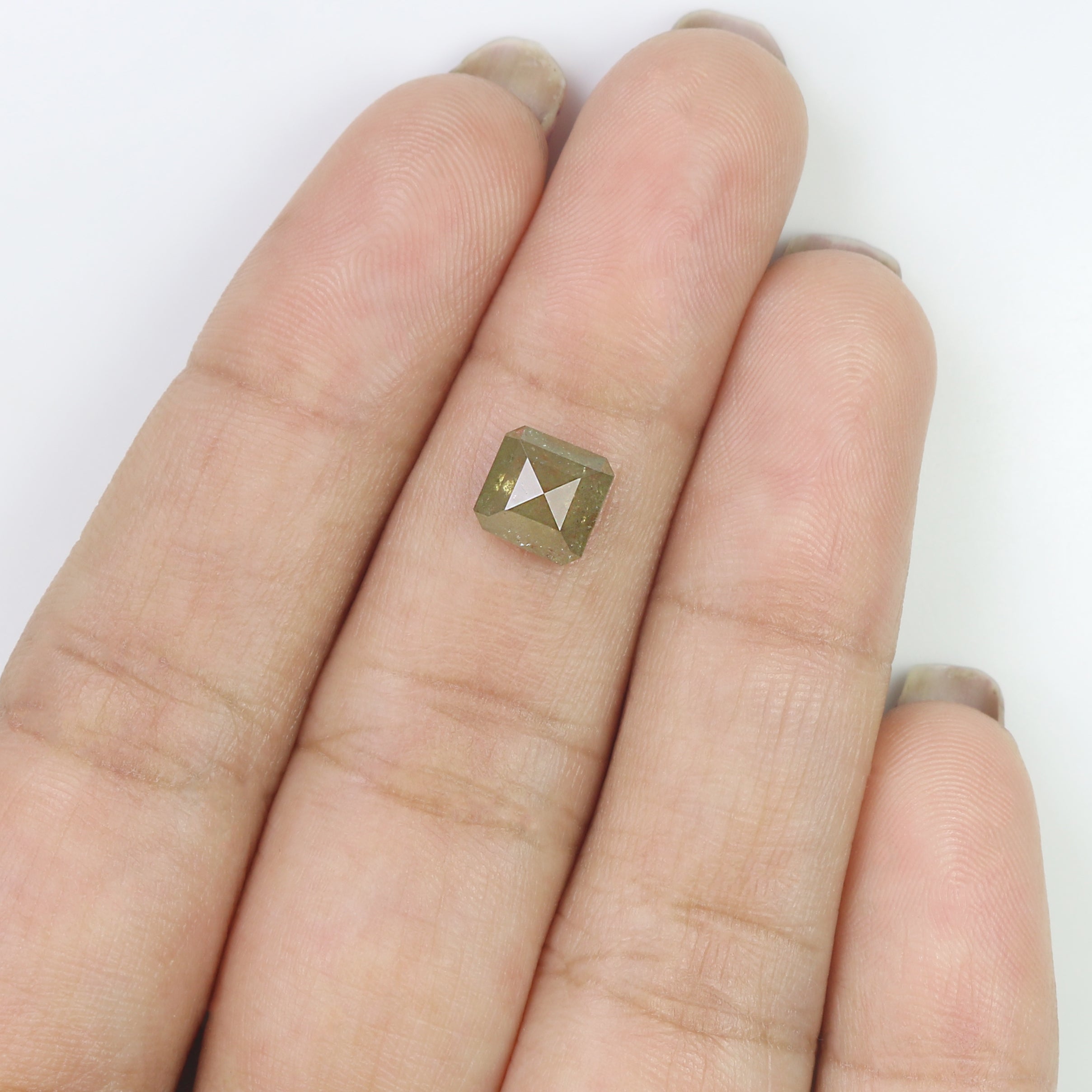 1.47 CT Natural Loose Radiant Shape Diamond Yellow Color Radiant Cut Diamond 6.40 MM Natural Grey Color Radiant Rose Cut Diamond LQ9427