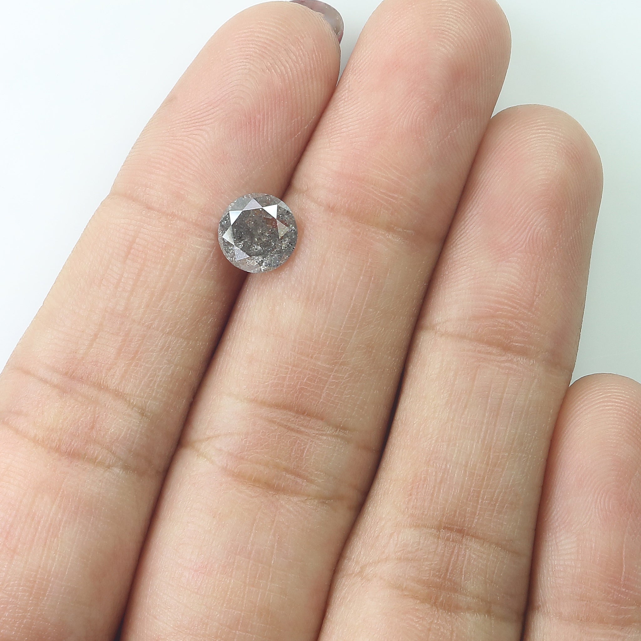1.28 CT Natural Loose Round Shape Diamond Grey Color Round Cut Diamond 6.75 MM Natural Loose Grey Diamond Round Brilliant Cut Diamond LQ443