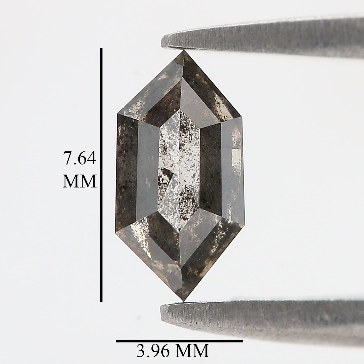 0.61 CT Natural Loose Hexagon Cut Diamond Salt And Pepper Hexagon Diamond 7.65 MM Natural Loose Black Grey Color Hexagon Cut Diamond QL9458