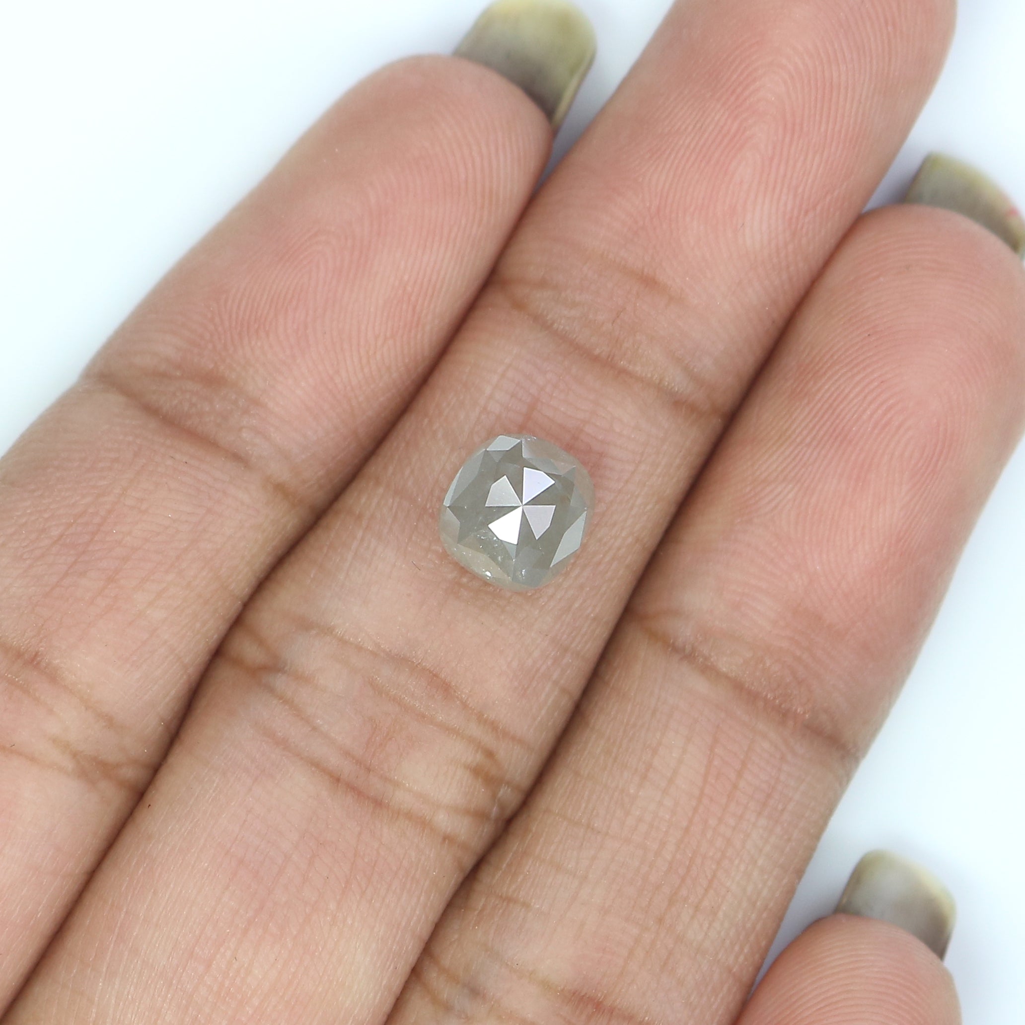 Natural Loose Cushion Diamond, Grey Color Diamond, Natural Loose Diamond, Cushion Rose Cut Diamond, 1.66 CT Cushion Shape Diamond L2929