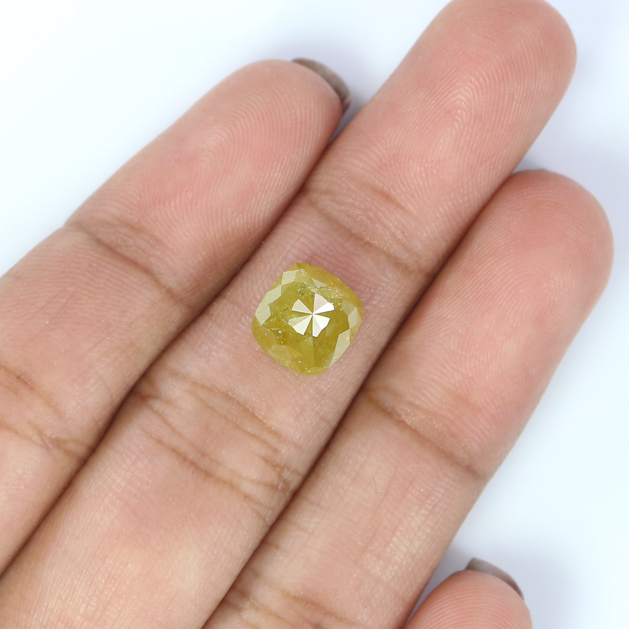 2.94 CT Natural Loose Cushion Shape Diamond Yellow Color Cushion Cut Diamond 7.70 MM Natural Loose Diamond Cushion Rose Cut Diamond QL6112