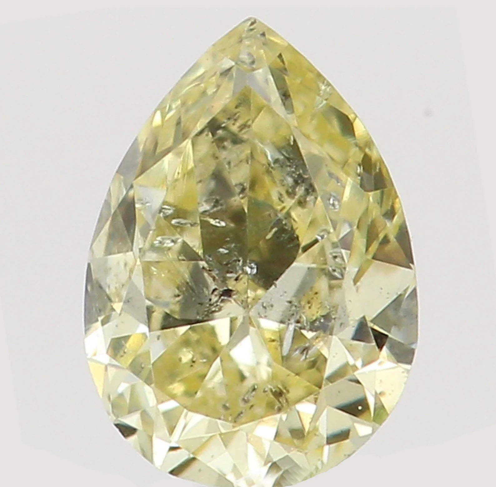 0.16 Ct Natural Loose Diamond Pear Yellow Color I2 Clarity 4.70 MM N7479
