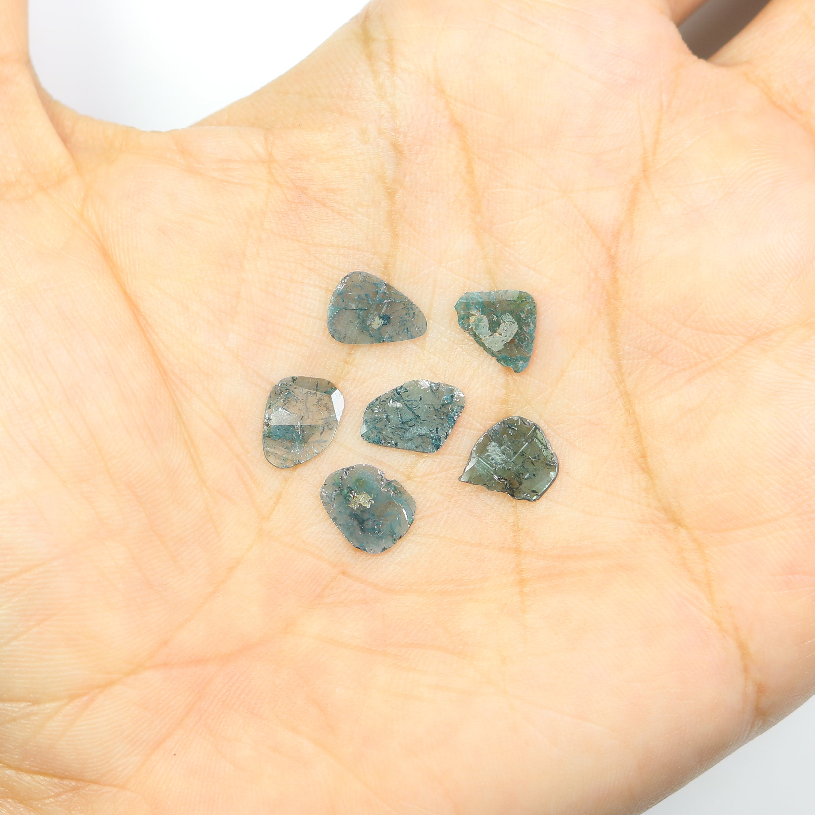 1.86 Ct Natural Loose Slice Shape Diamond Blue Color Slice Cut Diamond 7.70 MM Natural Loose Diamond Blue Color Irregular Cut Diamond NQ1315