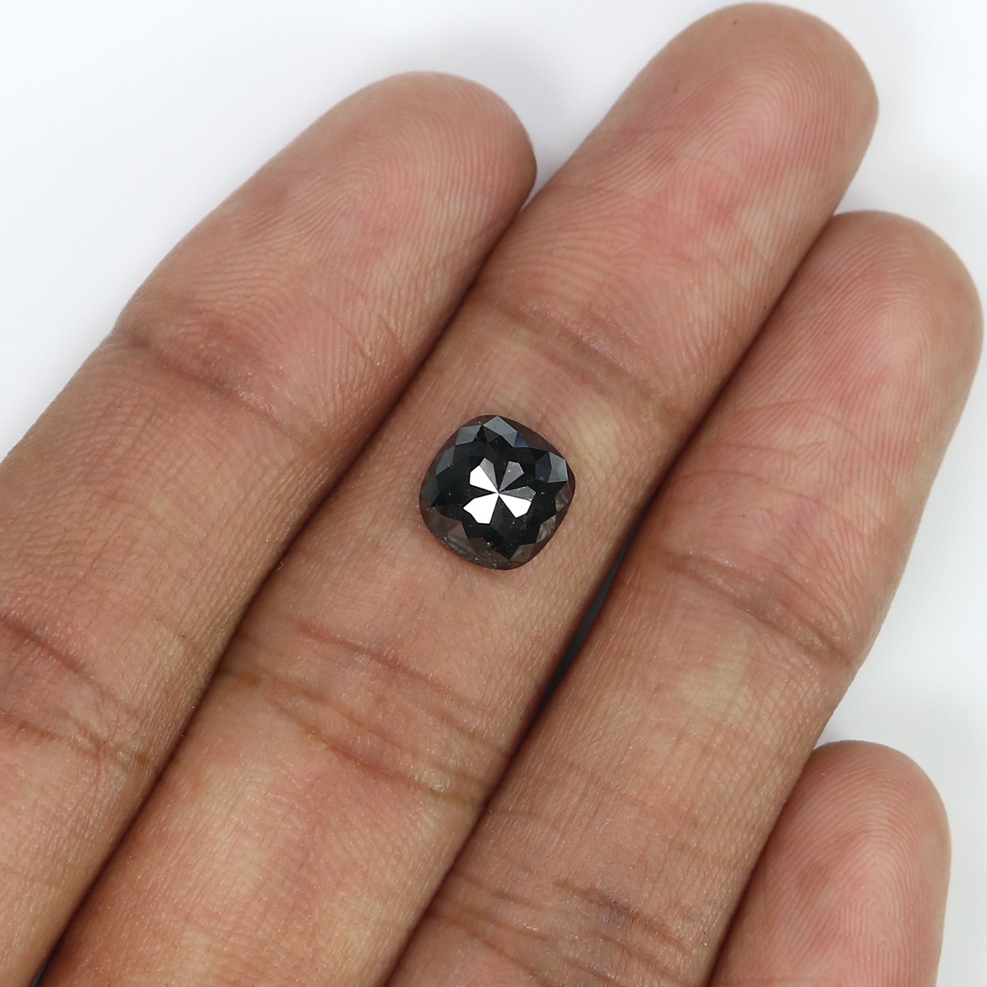 1.78 CT Natural Loose Cushion Shape Diamond Black Color Cushion Diamond 7.65 MM Natural Diamond Cushion Shape Rose Cut Diamond QL3112
