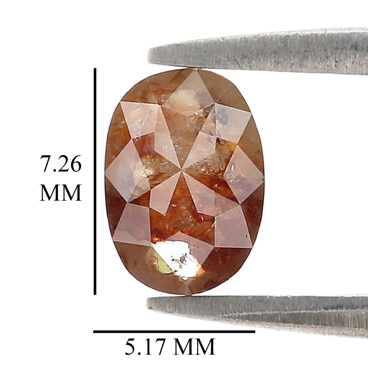 Natural Oval Brown Diamond 1.13 CT Loose Rose Cut Brown Stone 7.25 MM Rustic Diamond Oval Diamond For Custom Engagement Ring L3641