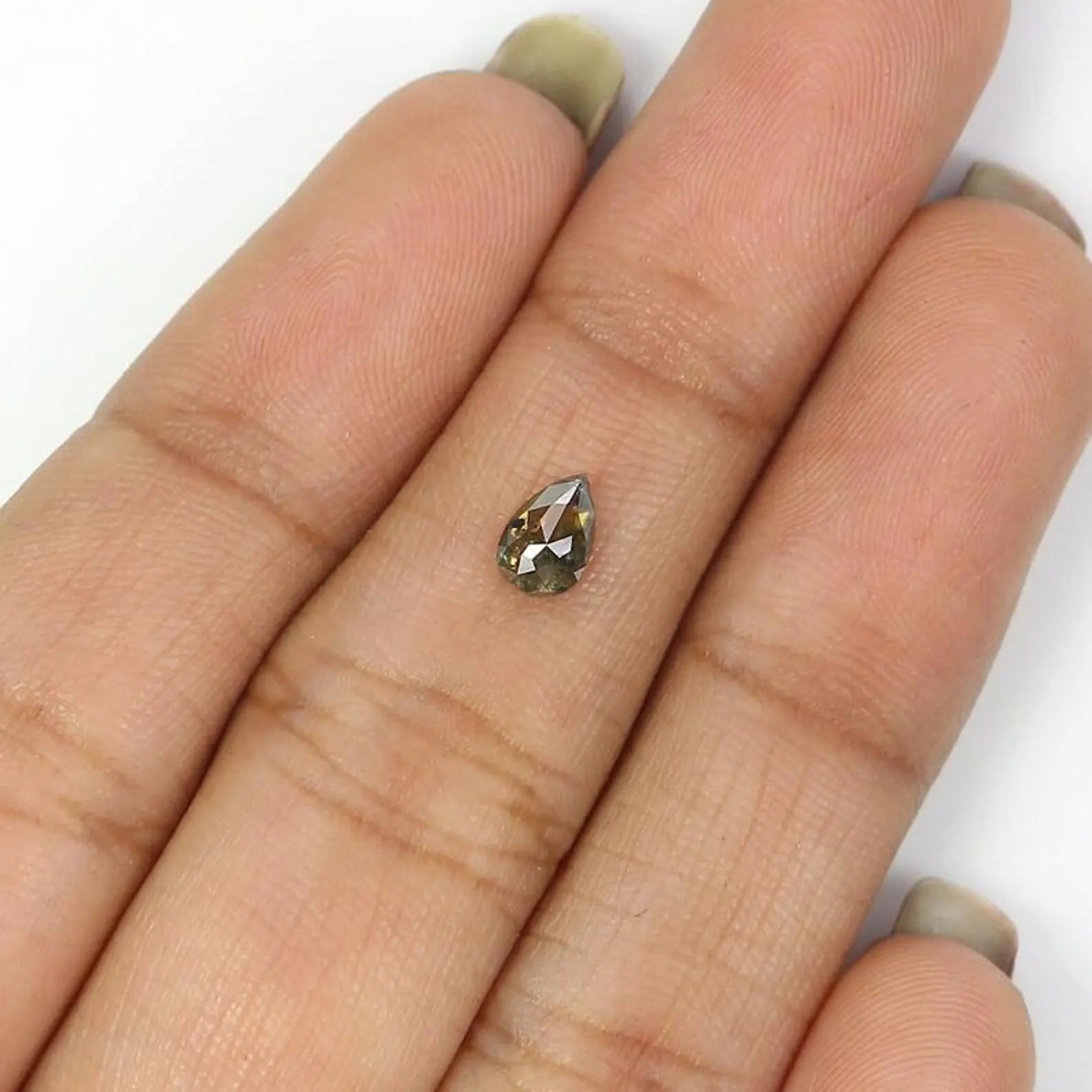 0.36 CT Natural Loose Pear Shape Diamond Brown Color Pear Cut Diamond 5.60 MM Natural Loose Diamond Brown Color Pear Rose Cut Diamond NQ2431