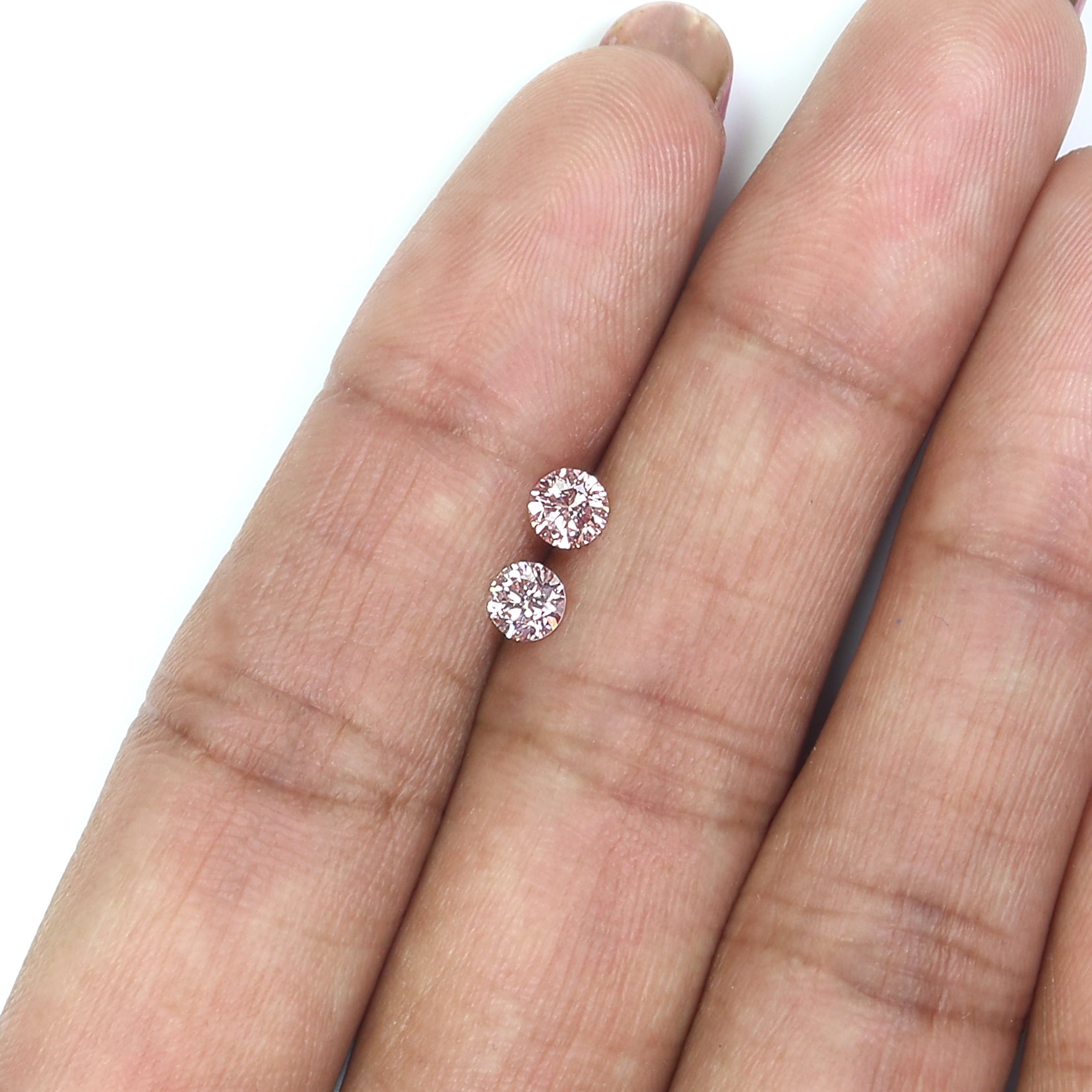 0.53 CT Lab Grown Round Brilliant Cut CVD Diamond VS1 Clarity Pink Color Round Cut Pair Diamond 4.10 MM Pink Color Round Shape Diamond L3550