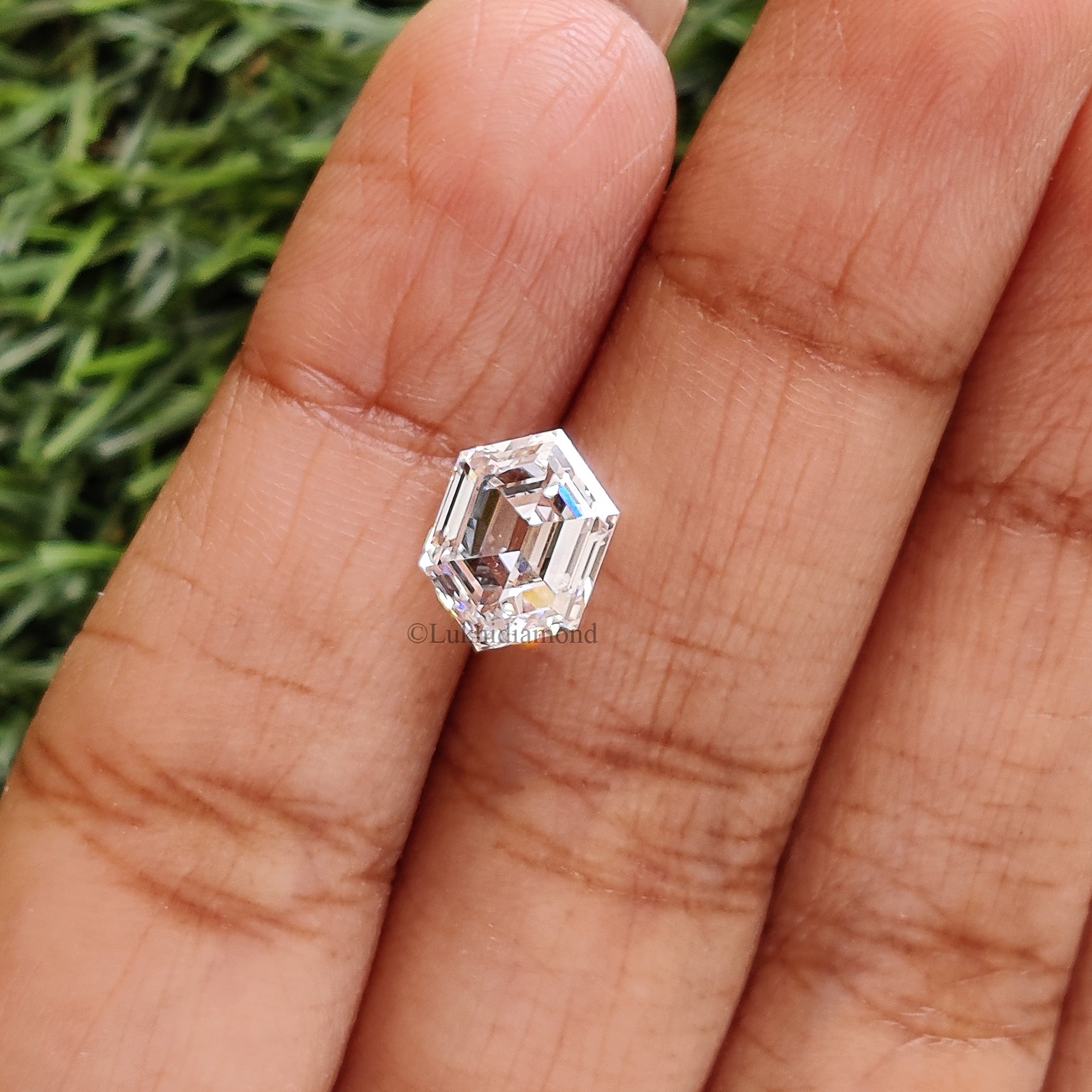 2.77 CT IGI Certified Hexagonal Step Cut Diamond White - D Color VVS2 Clarity Lab Grown Diamond Lab Created Diamond Hexagon Diamond L3321
