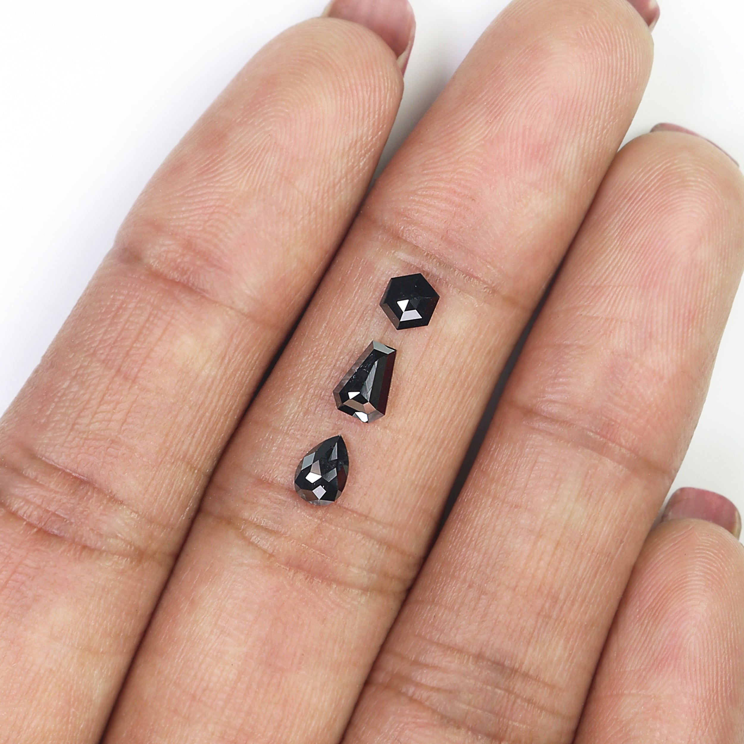 0.86 CT Natural Loose Mix Shape Diamond Black Color Mix Shape Diamond 5.35 MM Natural Loose Diamond Black Mix Shape Rose Cut Diamond N2266