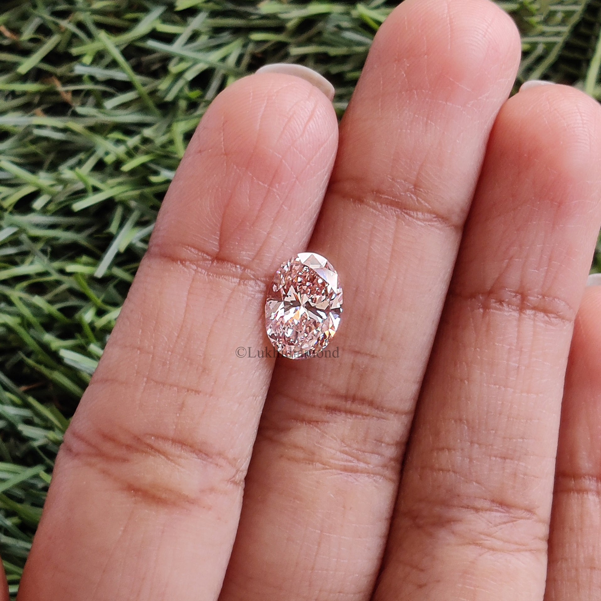 2.26 CT IGI Certified Oval Brilliant Cut Diamond Fancy Intense Pink Color VS1 Clarity Diamond Lab Grown Diamond Lab Created Diamond L3289